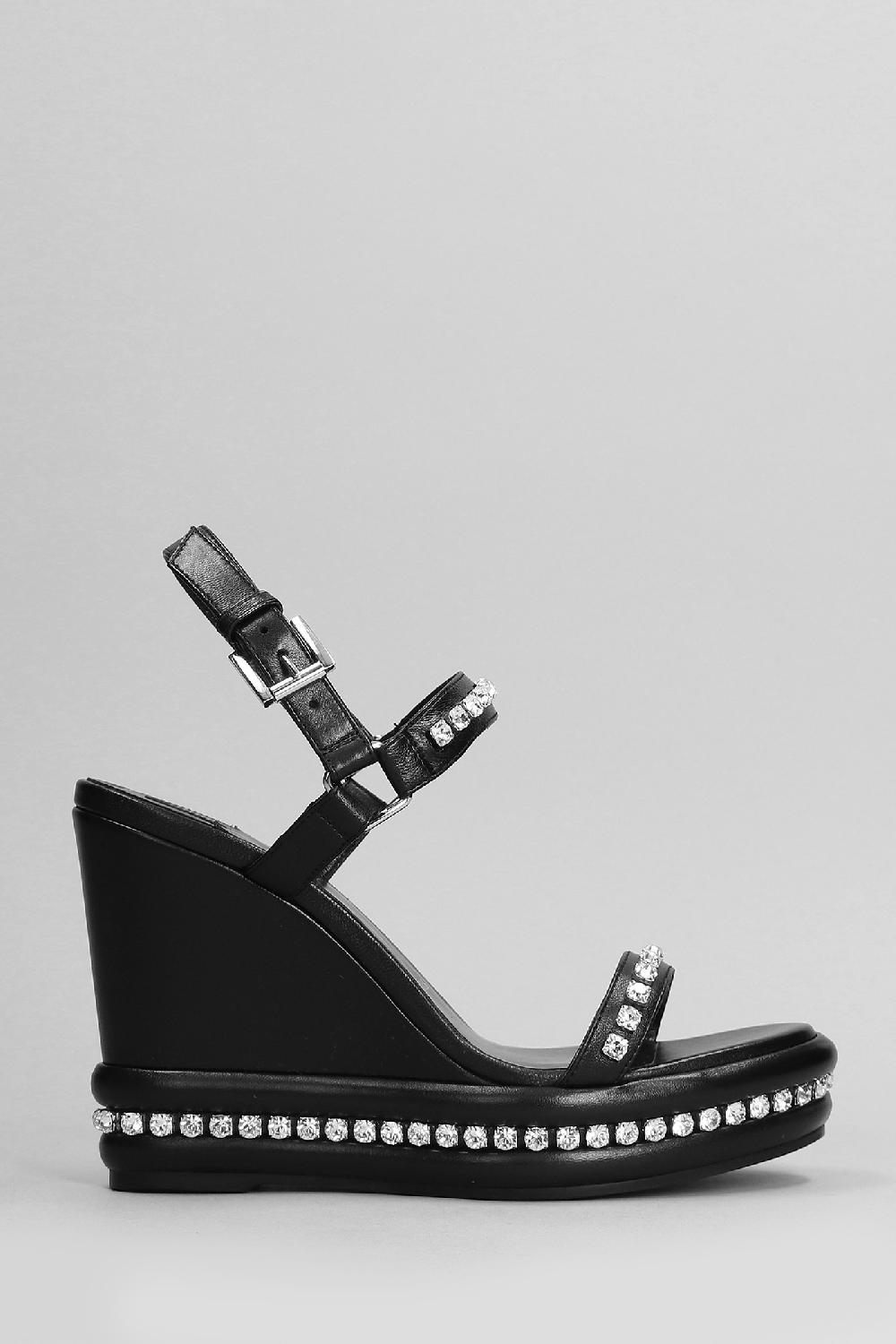 Deliberti Christian Louboutin Zeppe pyrastrass 110 in pelle nera cod. 399619 - Deliberti The Luxury Shopping