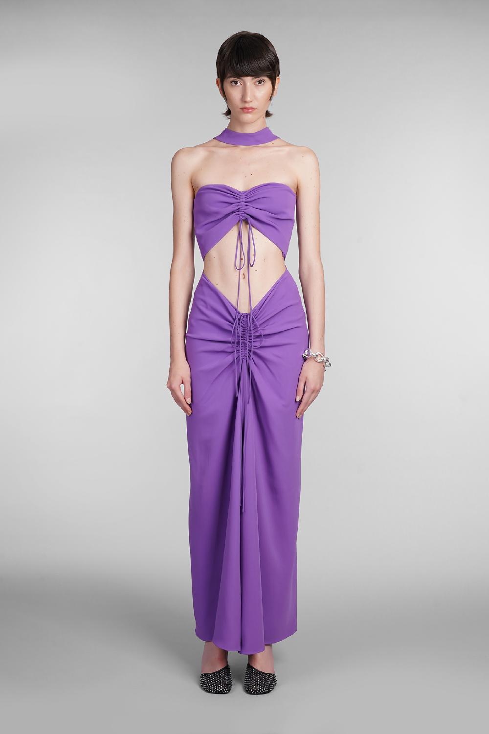 Deliberti Christopher Esber Abito in viscosa viola cod. 402368 - Deliberti The Luxury Shopping