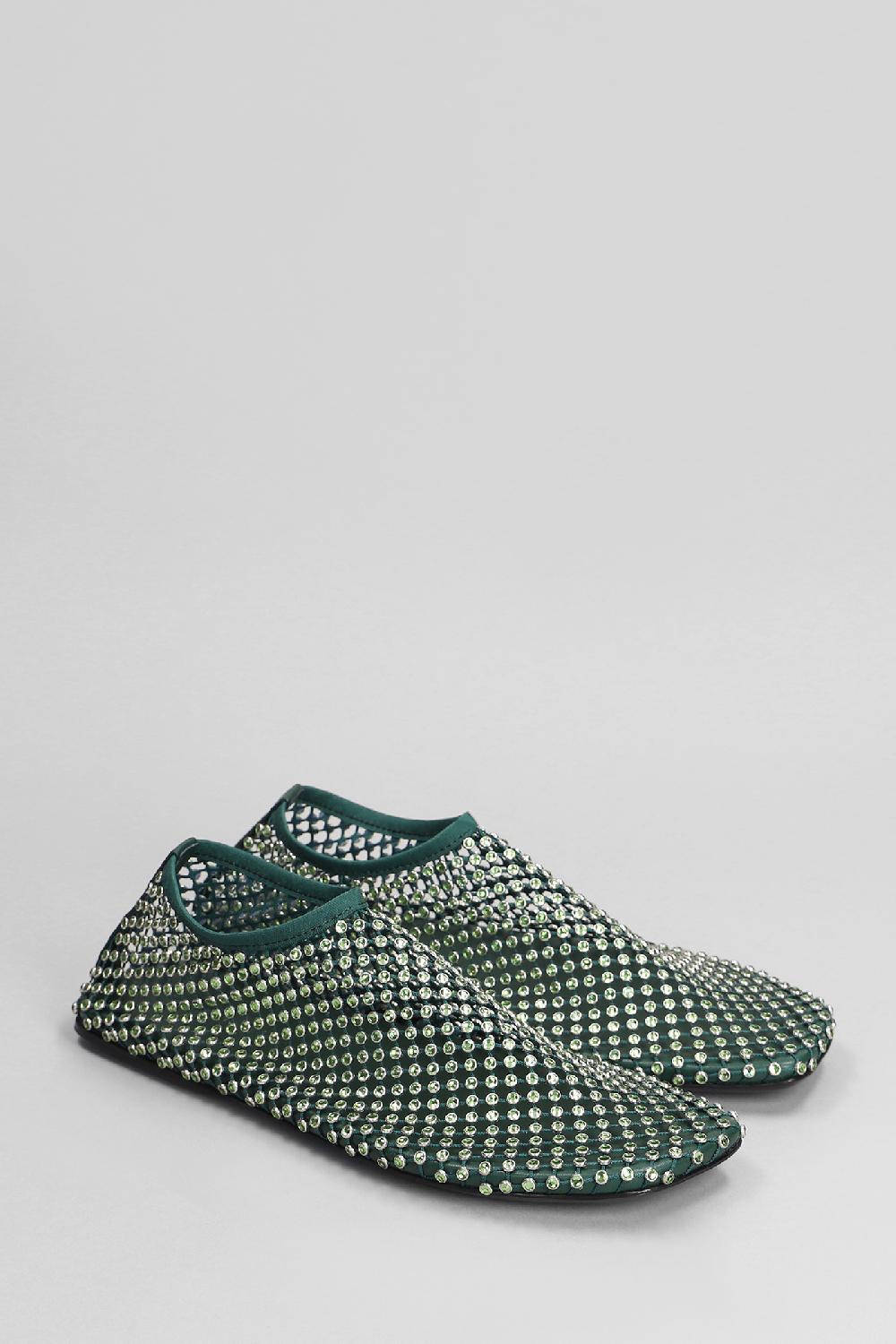 Deliberti Christopher Esber Ballerine Minette Crystal Flat In Nylon Verde Cod. 402495 - Deliberti The Luxury Shopping
