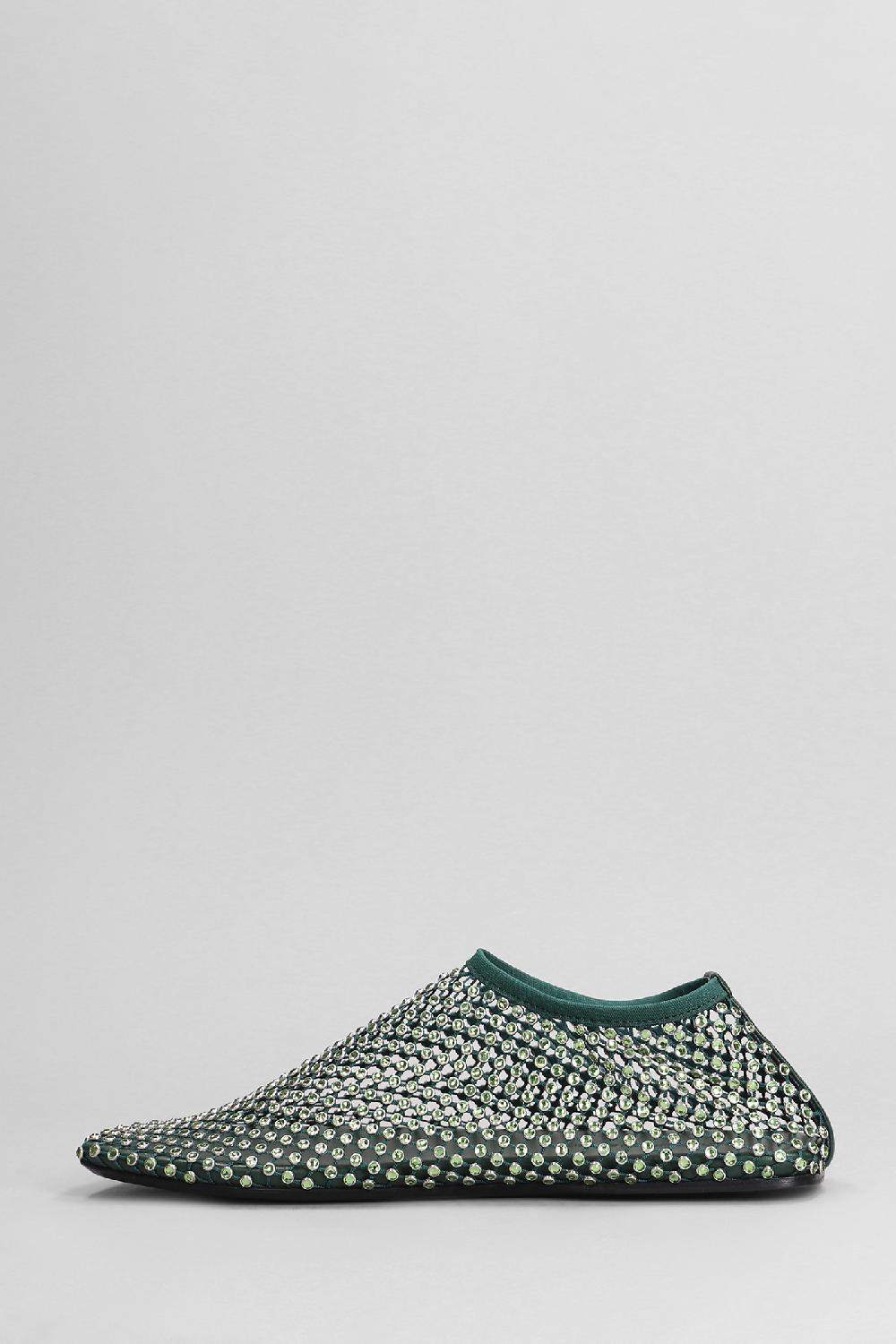 Deliberti Christopher Esber Ballerine Minette Crystal Flat In Nylon Verde Cod. 402495 - Deliberti The Luxury Shopping
