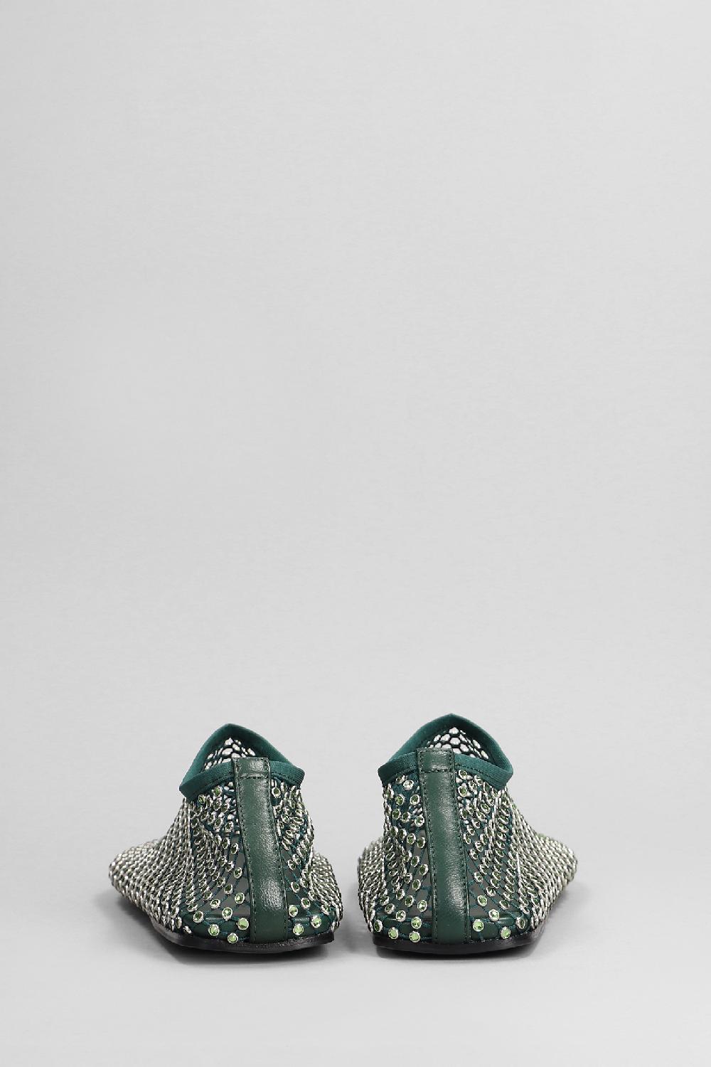 Deliberti Christopher Esber Ballerine Minette Crystal Flat In Nylon Verde Cod. 402495 - Deliberti The Luxury Shopping