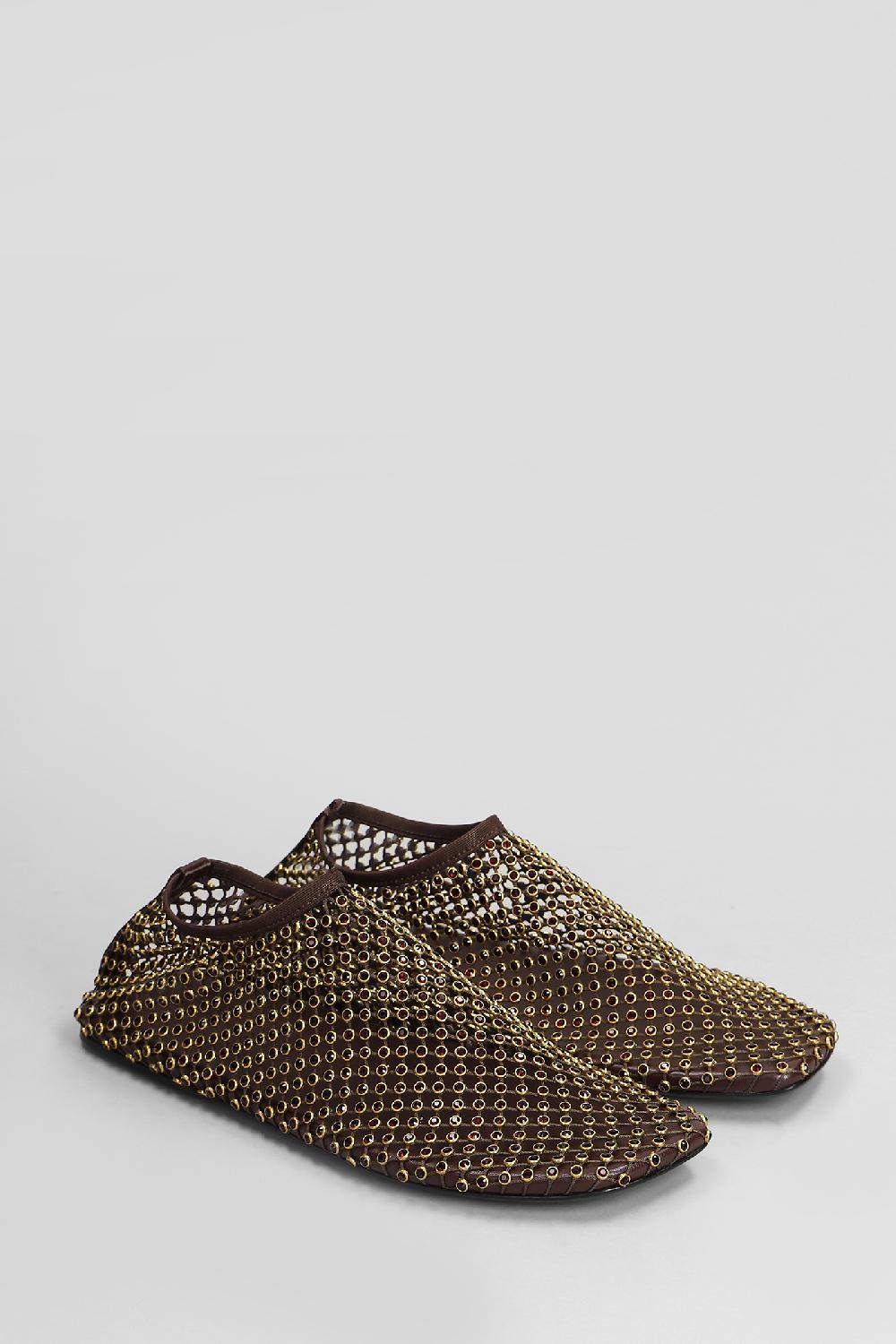 Deliberti Christopher Esber Ballerine Minette Crystal Flat In Nylon Marrone Cod. 408650 - Deliberti The Luxury Shopping