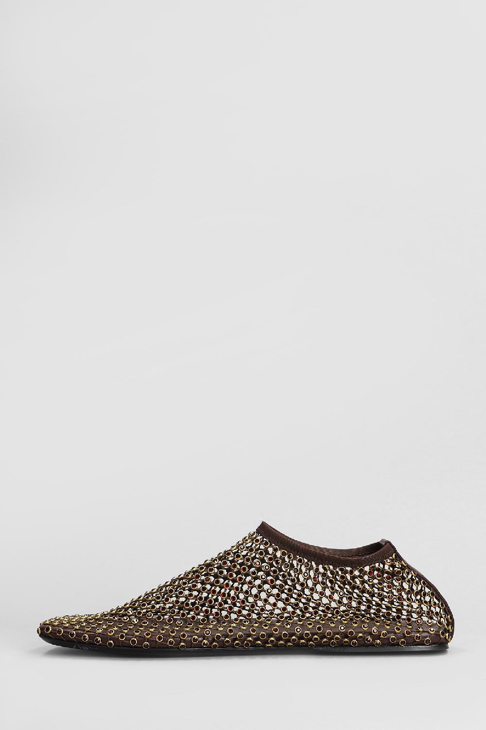 Deliberti Christopher Esber Ballerine Minette Crystal Flat In Nylon Marrone Cod. 408650 - Deliberti The Luxury Shopping