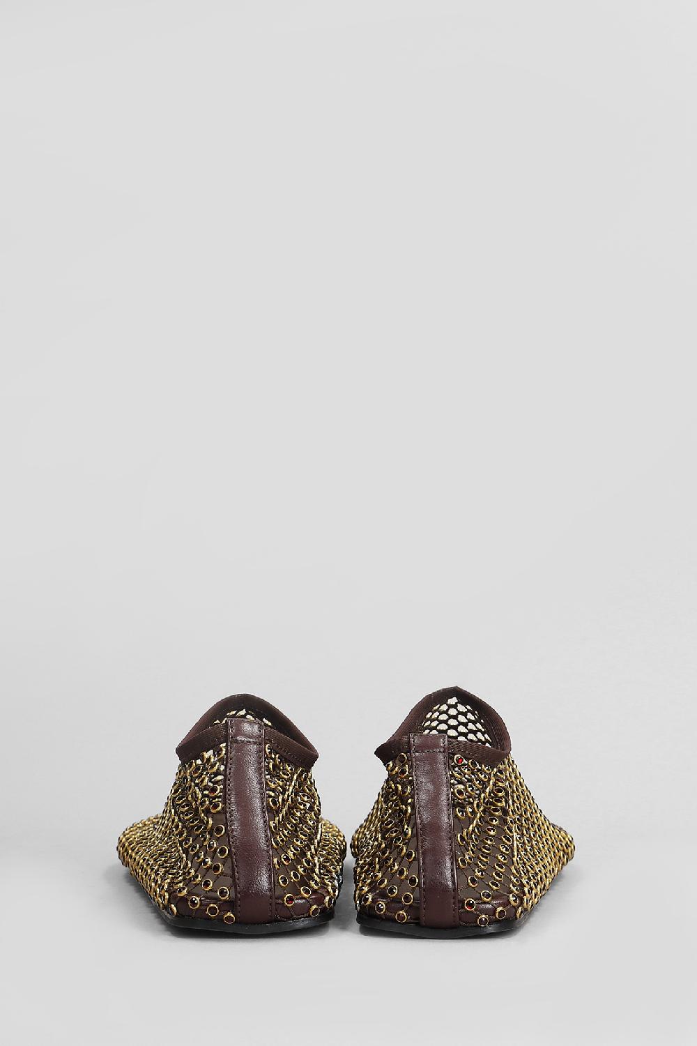 Deliberti Christopher Esber Ballerine Minette Crystal Flat In Nylon Marrone Cod. 408650 - Deliberti The Luxury Shopping