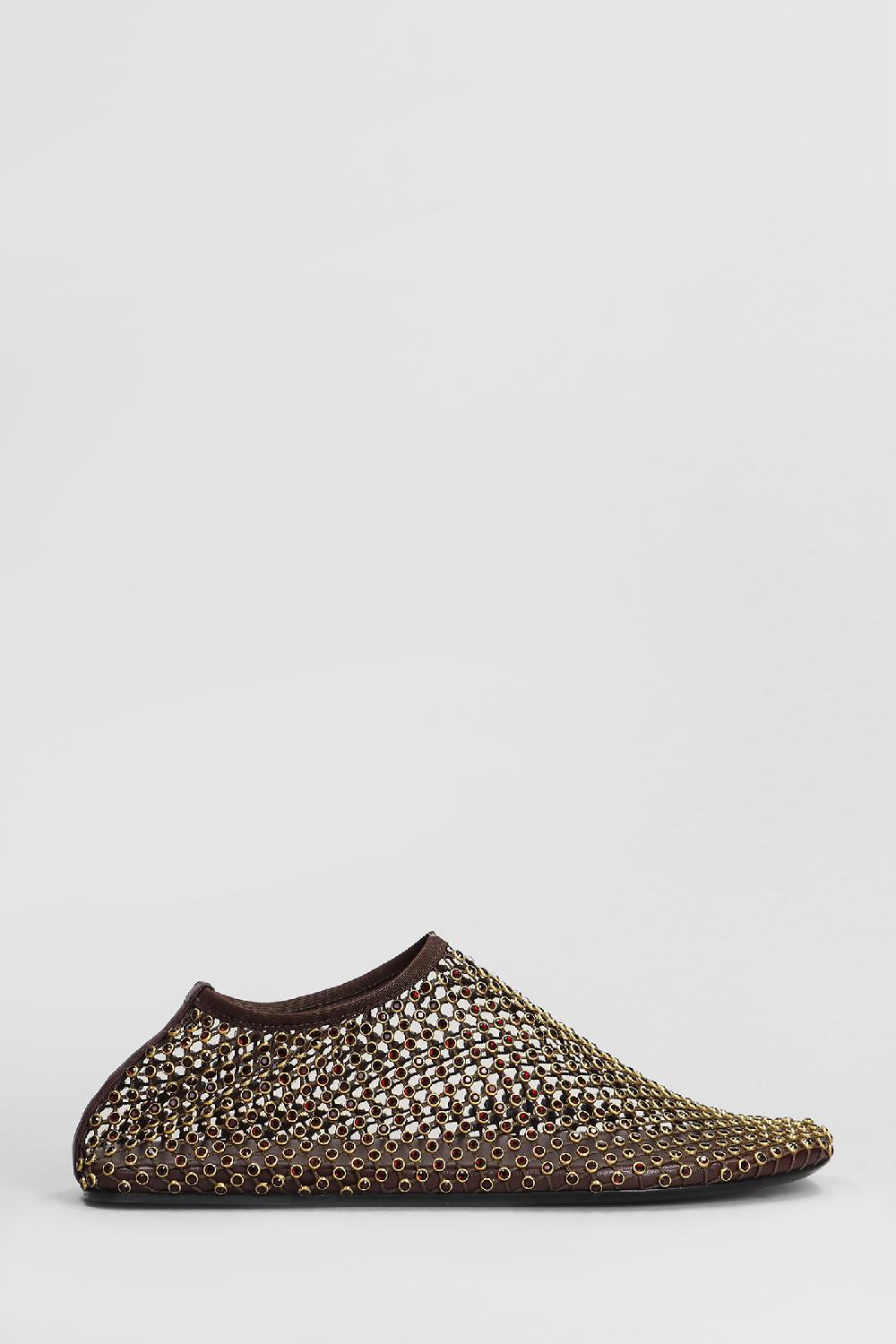 Deliberti Christopher Esber Ballerine minette crystal flat in nylon marrone cod. 408650 - Deliberti The Luxury Shopping