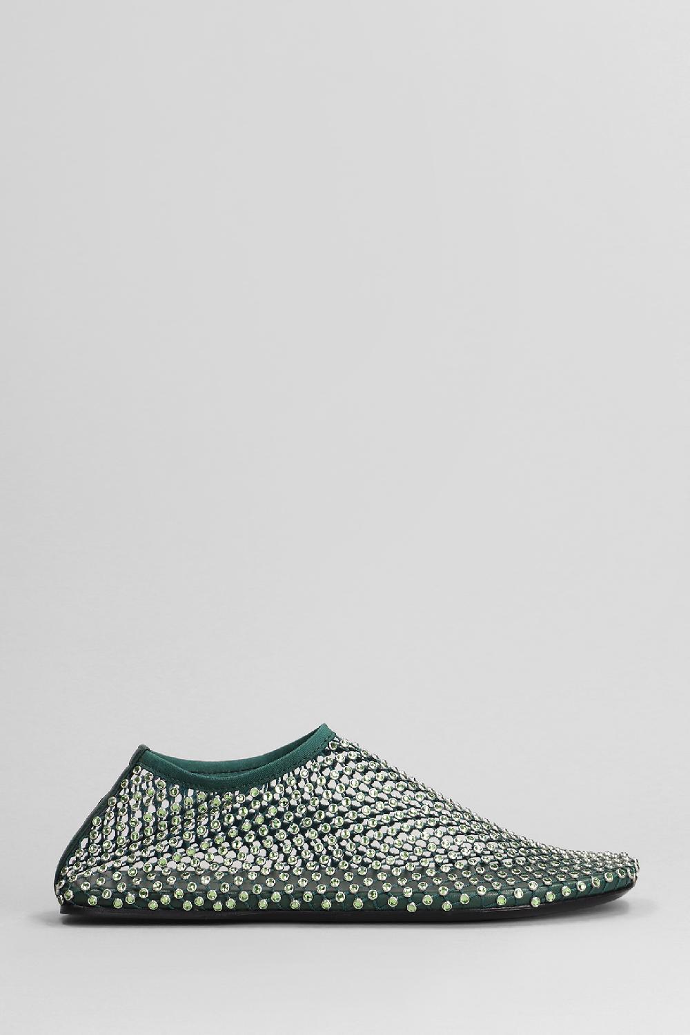 Deliberti Christopher Esber Ballerine minette crystal flat in nylon verde cod. 402495 - Deliberti The Luxury Shopping