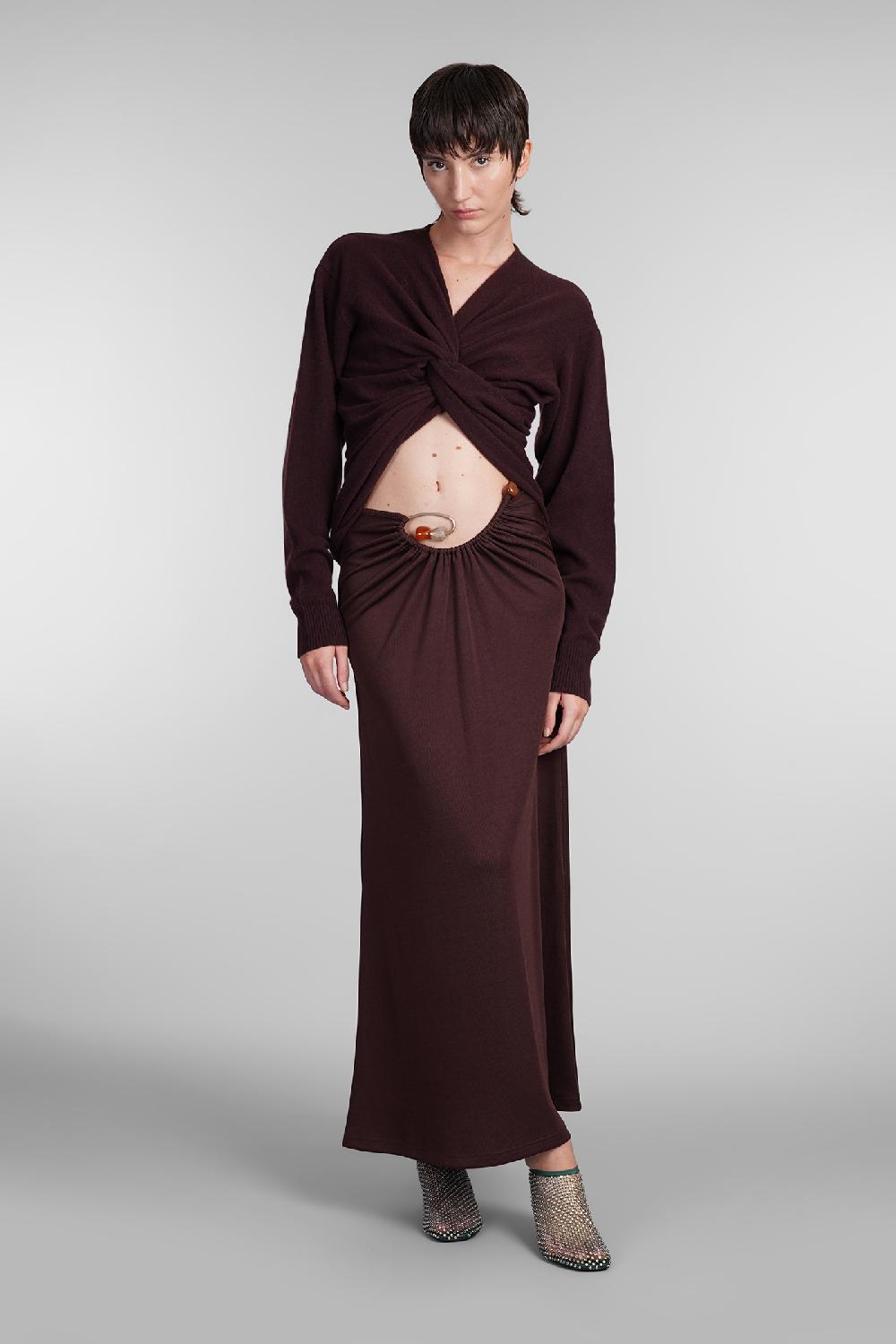 Deliberti Christopher Esber Gonna In Poliestere Bordeaux Cod. 407680 - Deliberti The Luxury Shopping