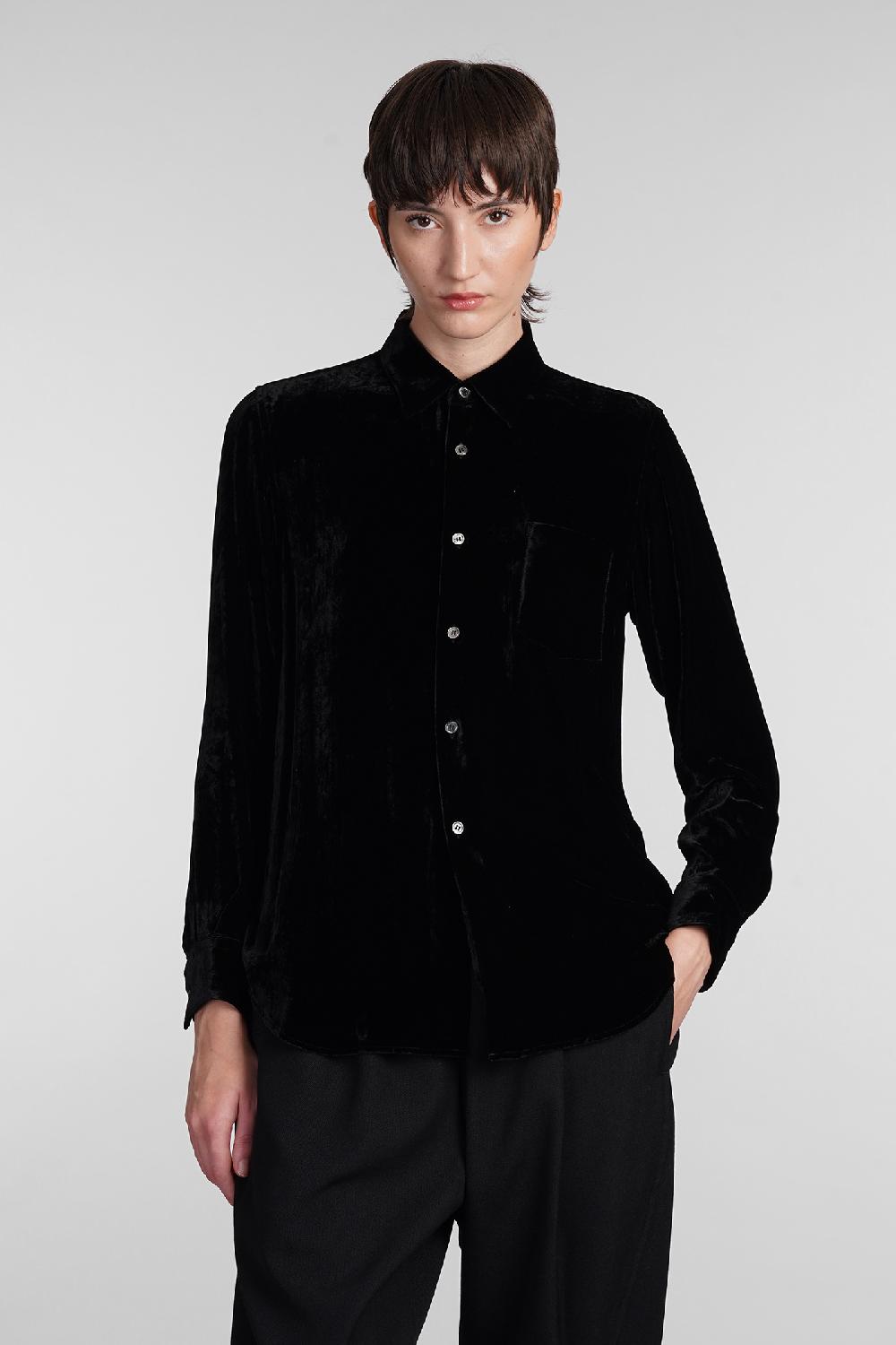 Deliberti Comme des Garcons Camicia in rayon nero cod. 407126 - Deliberti The Luxury Shopping