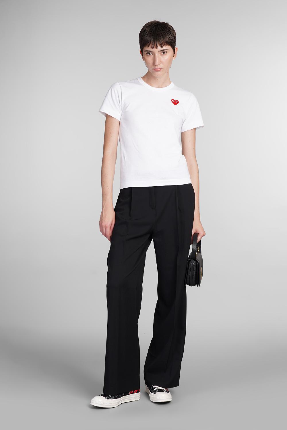 Deliberti Comme Des Garcons Play T-shirt In Cotone Bianco Cod. 407060 - Deliberti The Luxury Shopping