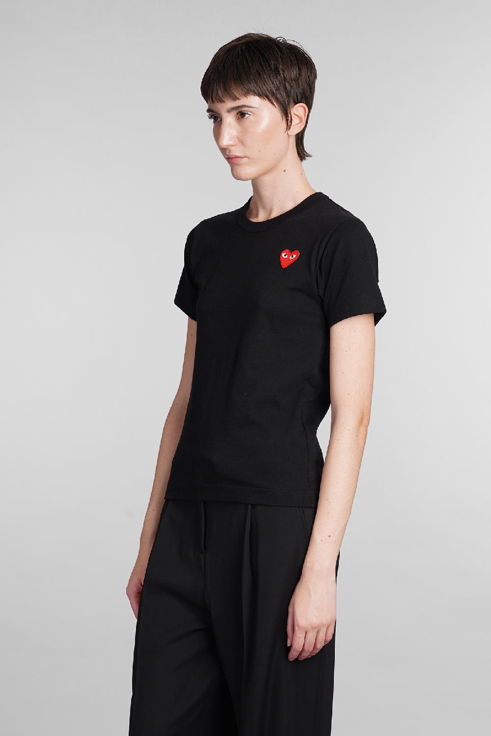 Deliberti Comme Des Garcons Play T-shirt In Cotone Nero Cod. 407061 - Deliberti The Luxury Shopping