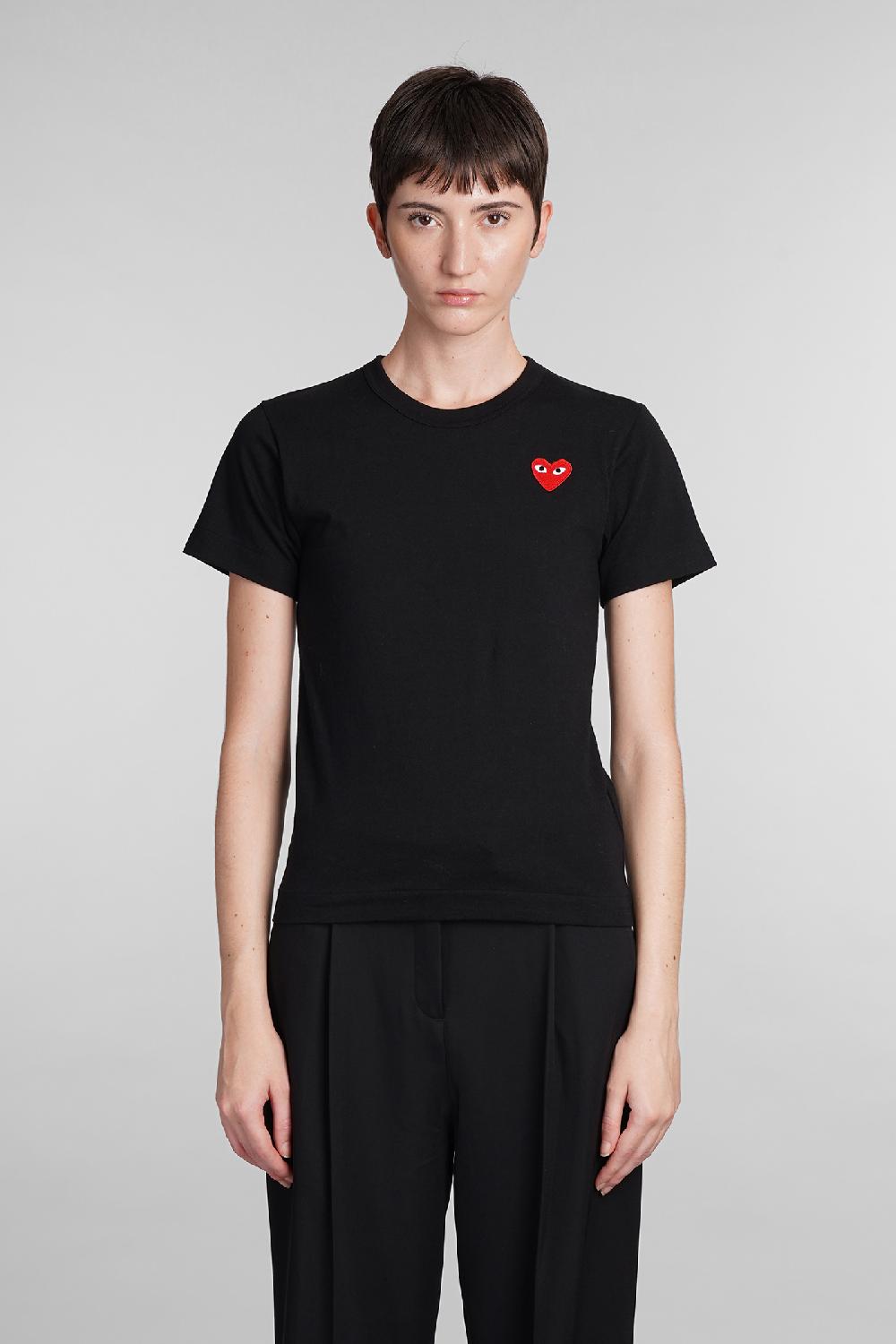 Deliberti Comme des Garcons Play T-shirt in cotone nero cod. 407061 - Deliberti The Luxury Shopping