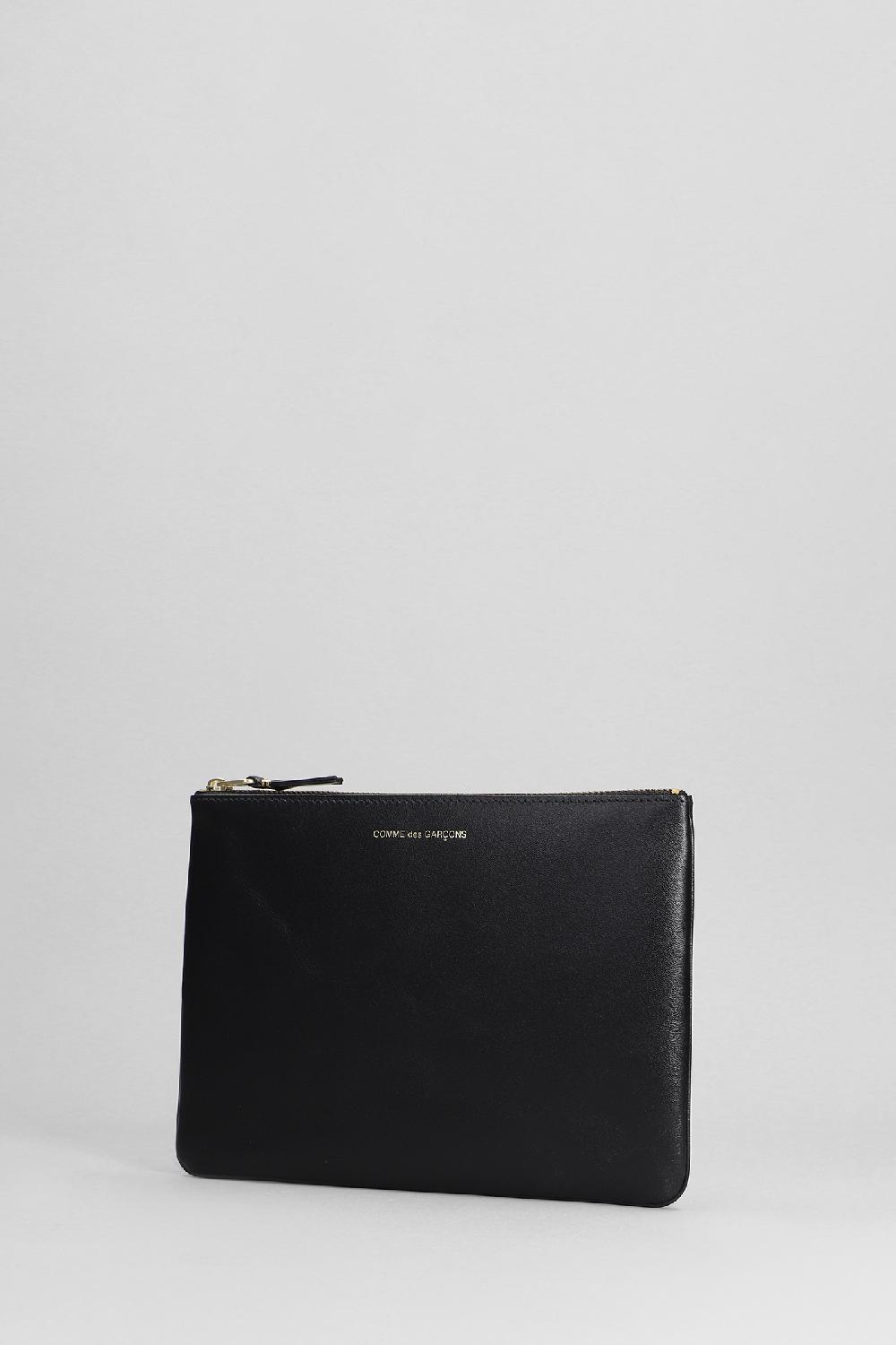 Deliberti Comme Des Garcons Wallet Pochette In Pelle Nera Cod. 402101 - Deliberti The Luxury Shopping