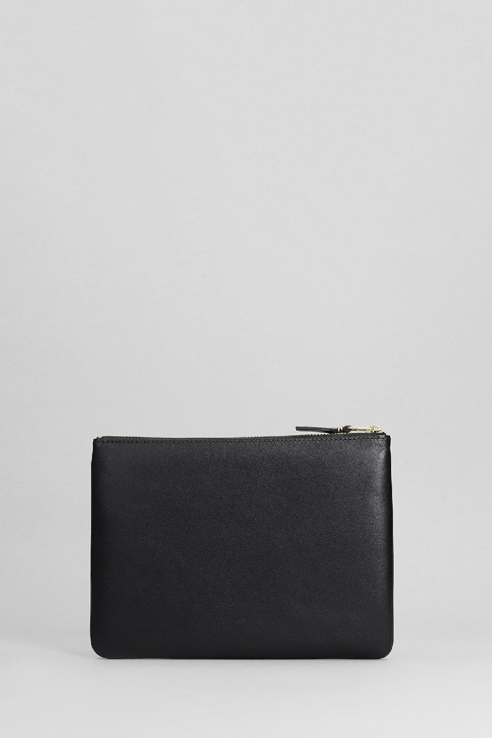 Deliberti Comme Des Garcons Wallet Pochette In Pelle Nera Cod. 402101 - Deliberti The Luxury Shopping