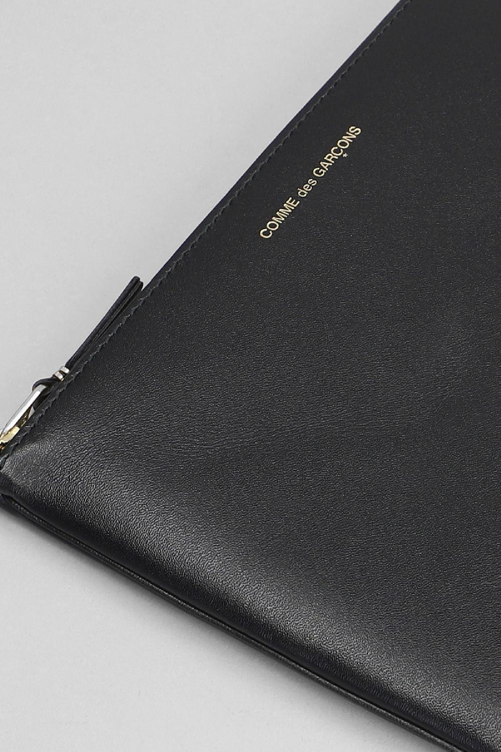 Deliberti Comme Des Garcons Wallet Pochette In Pelle Nera Cod. 402101 - Deliberti The Luxury Shopping