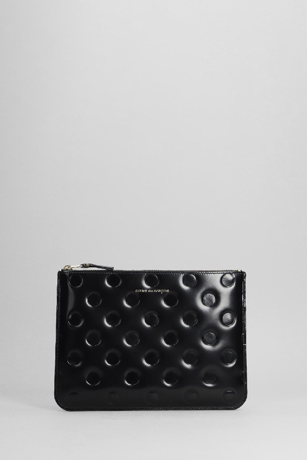 Deliberti Comme des Garcons Wallet Pochette in pelle nera cod. 402102 - Deliberti The Luxury Shopping