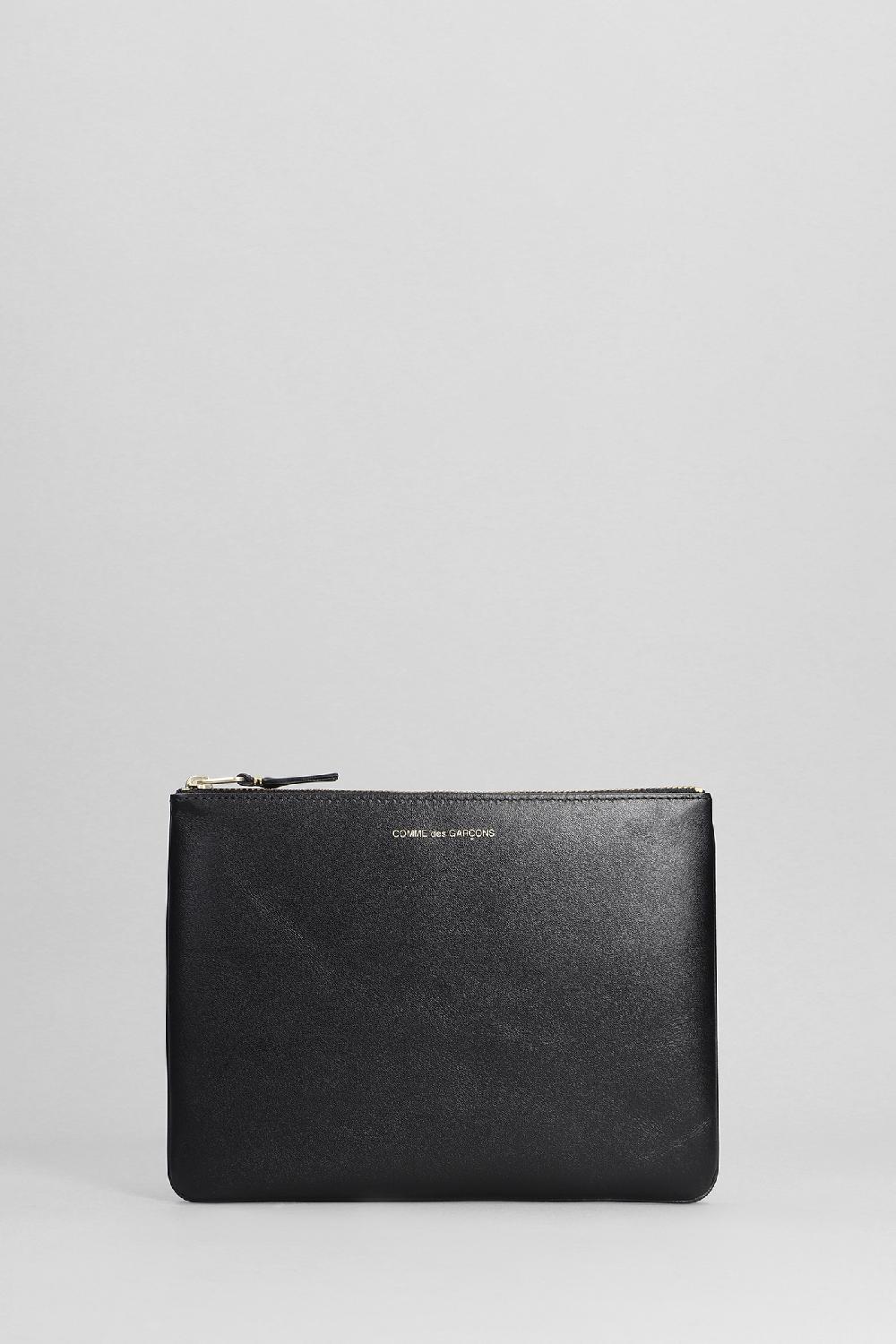 Deliberti Comme des Garcons Wallet Pochette in pelle nera cod. 402101 - Deliberti The Luxury Shopping