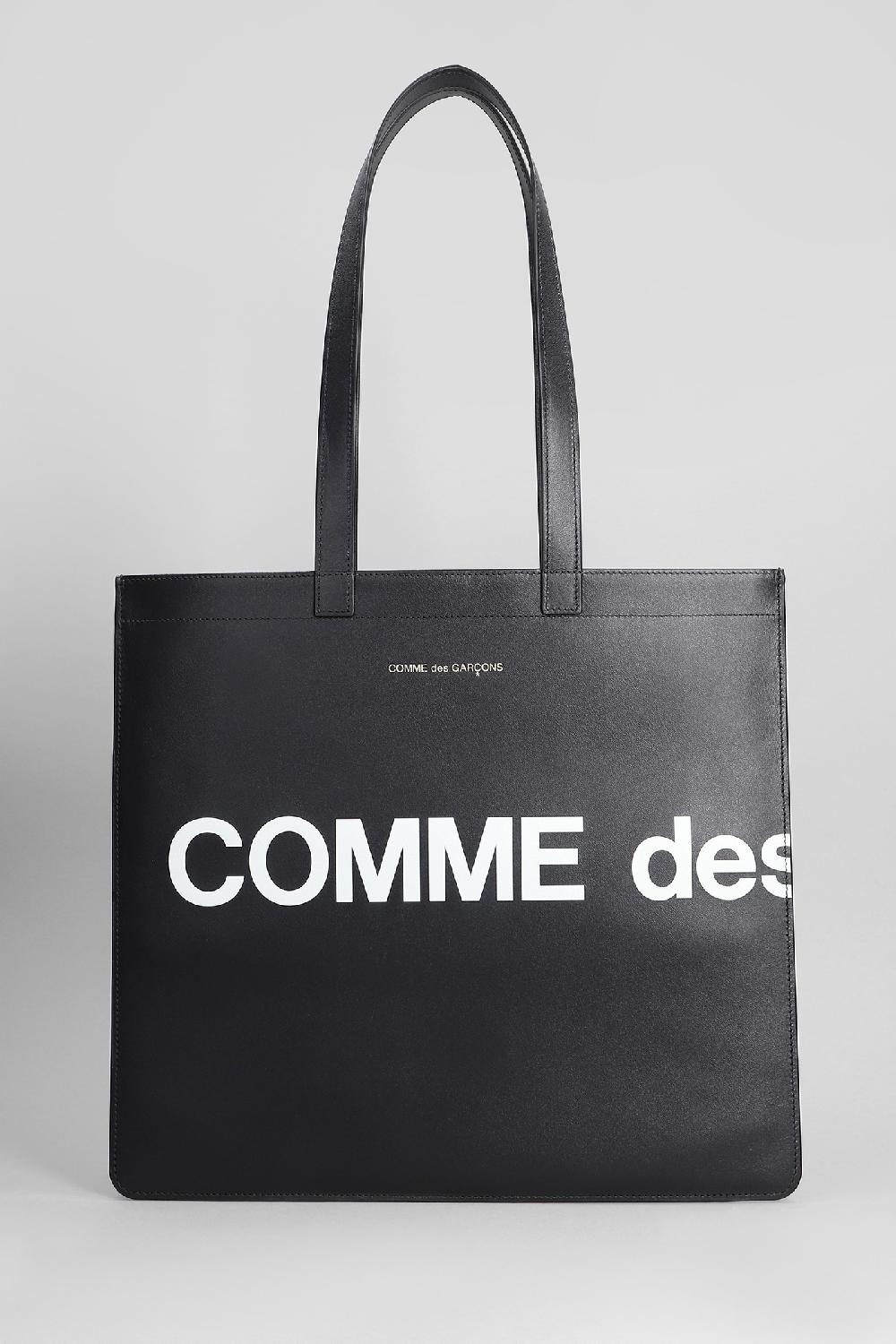 Deliberti Comme des Garcons Wallet Tote in pelle nera cod. 401394 - Deliberti The Luxury Shopping