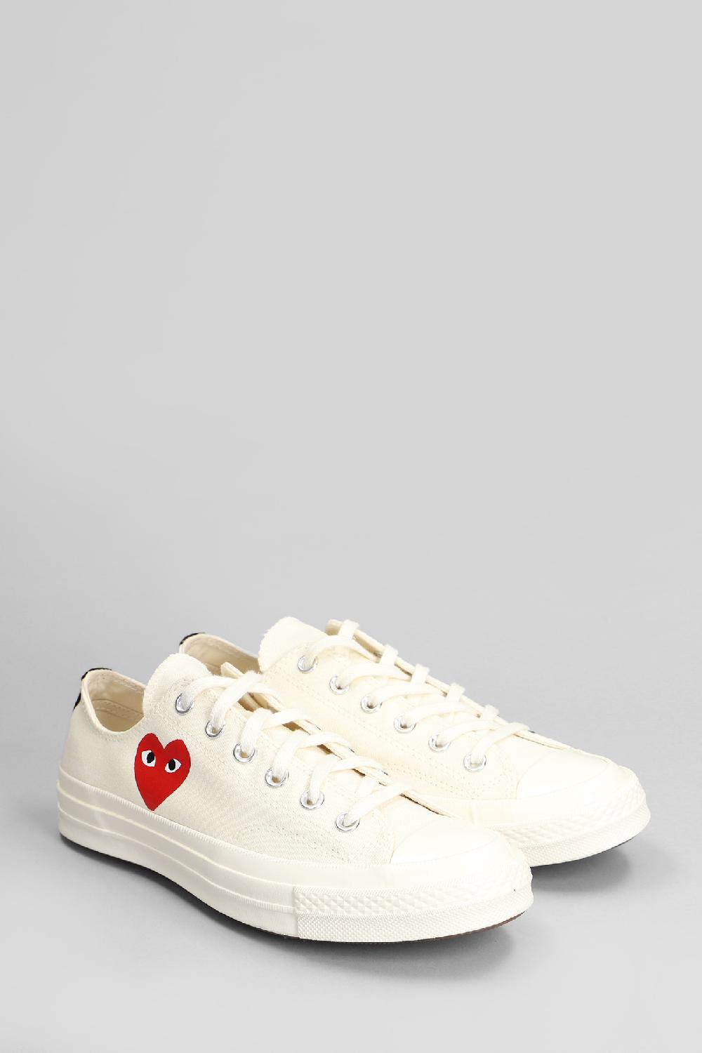 Deliberti Converse X COMME Des GARÇONS PLAY Sneakers Chuck 70 Cdg Low In Cotone Beige Cod. 410138 - Deliberti The Luxury Shopping