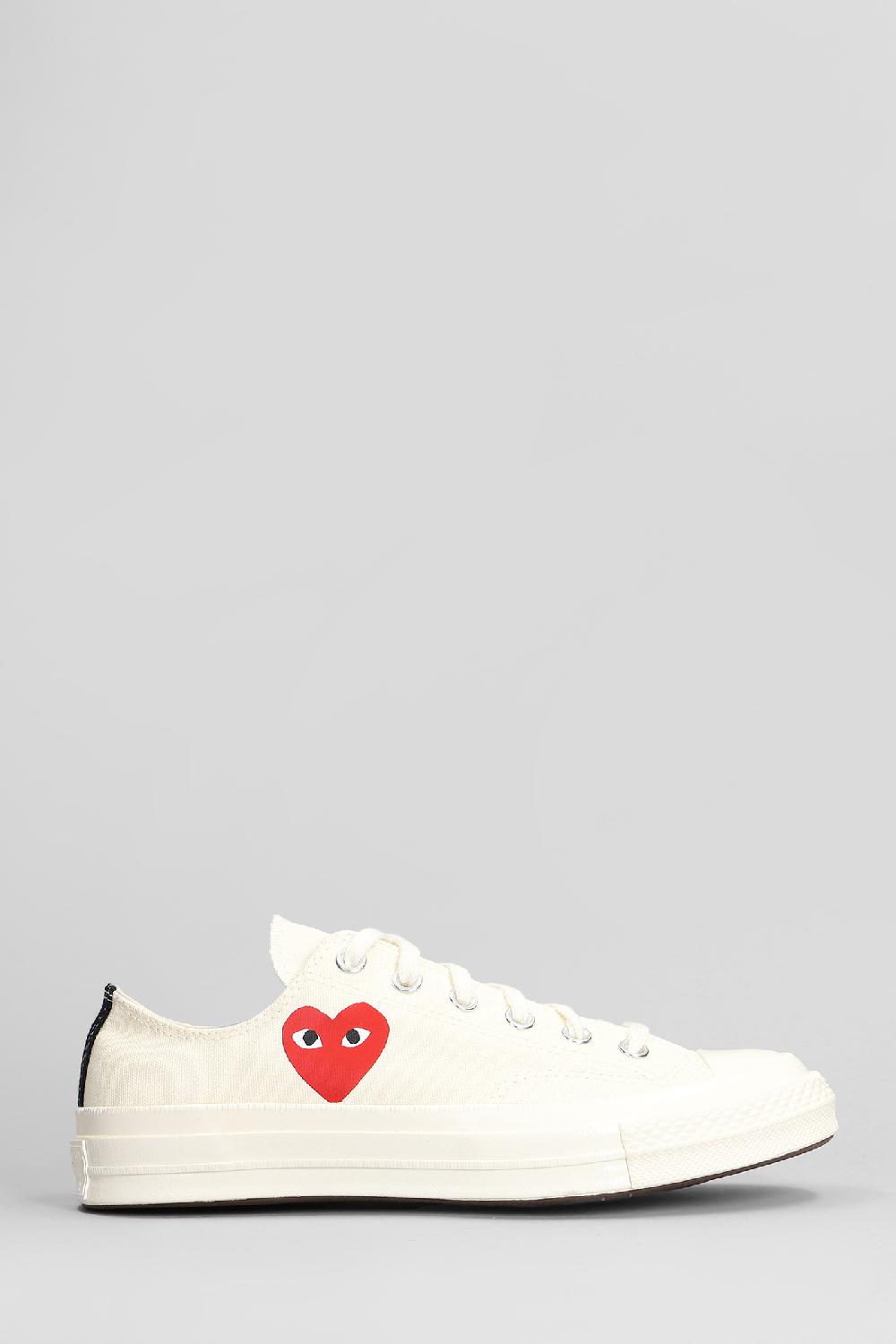 Deliberti Converse x COMME des GARÇONS PLAY Sneakers chuck 70 cdg low in cotone beige cod. 410138 - Deliberti The Luxury Shopping
