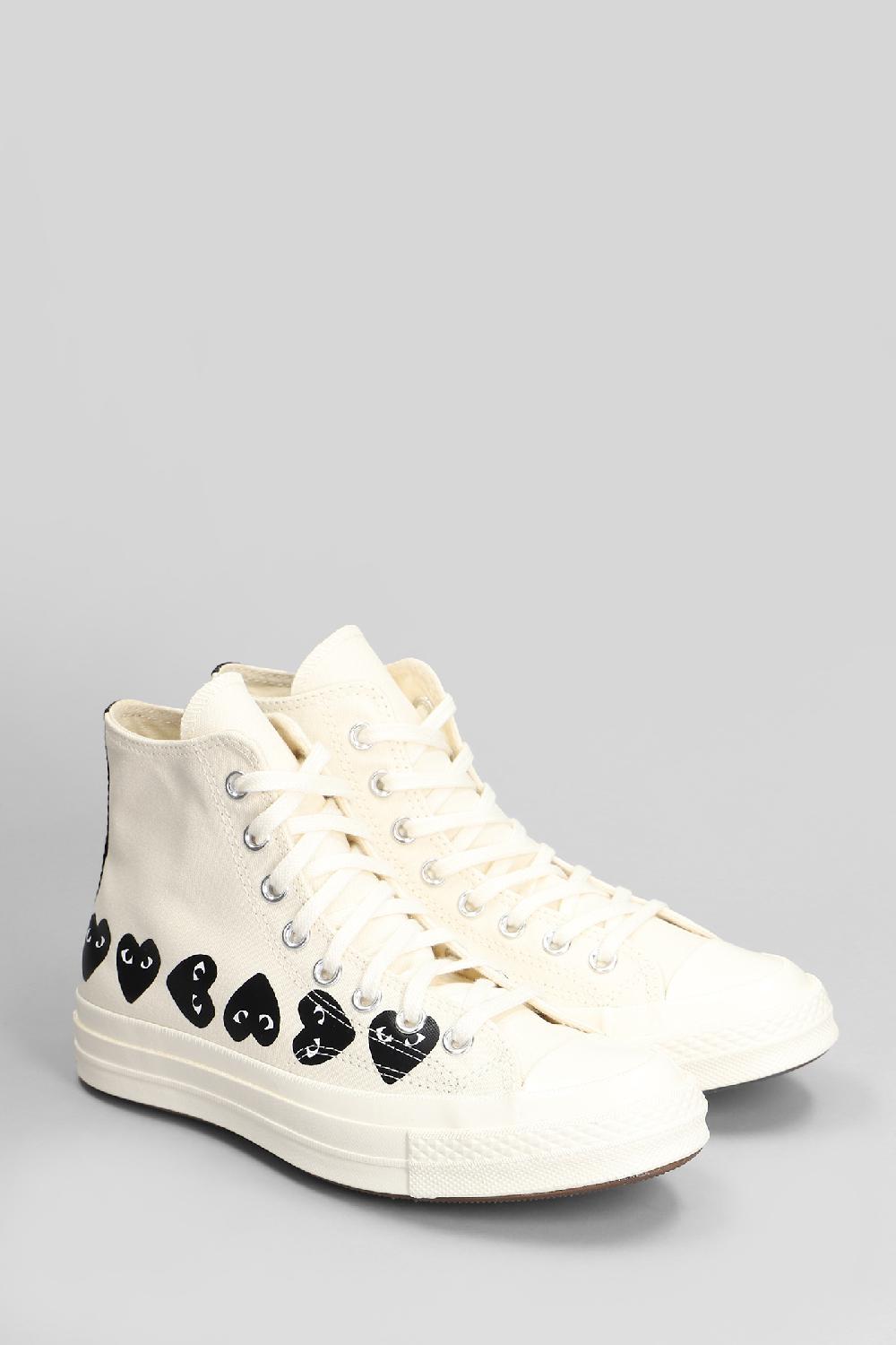 Deliberti Converse X COMME Des GARÇONS PLAY Sneakers Chuck 70 Cdg High In Cotone Beige Cod. 410139 - Deliberti The Luxury Shopping