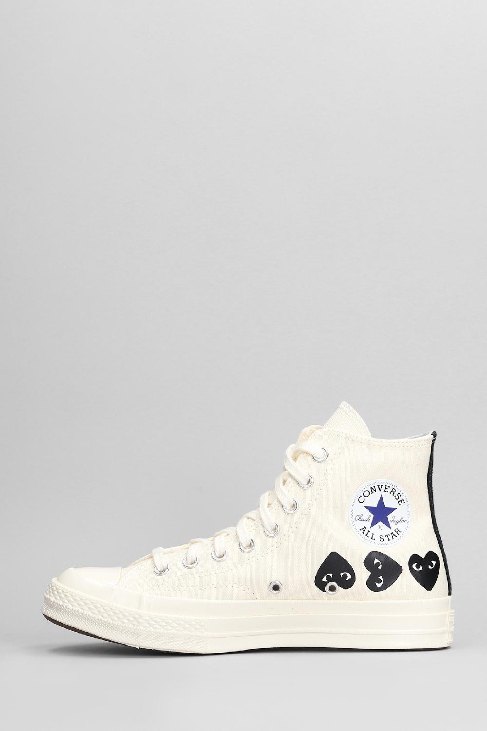 Deliberti Converse X COMME Des GARÇONS PLAY Sneakers Chuck 70 Cdg High In Cotone Beige Cod. 410139 - Deliberti The Luxury Shopping