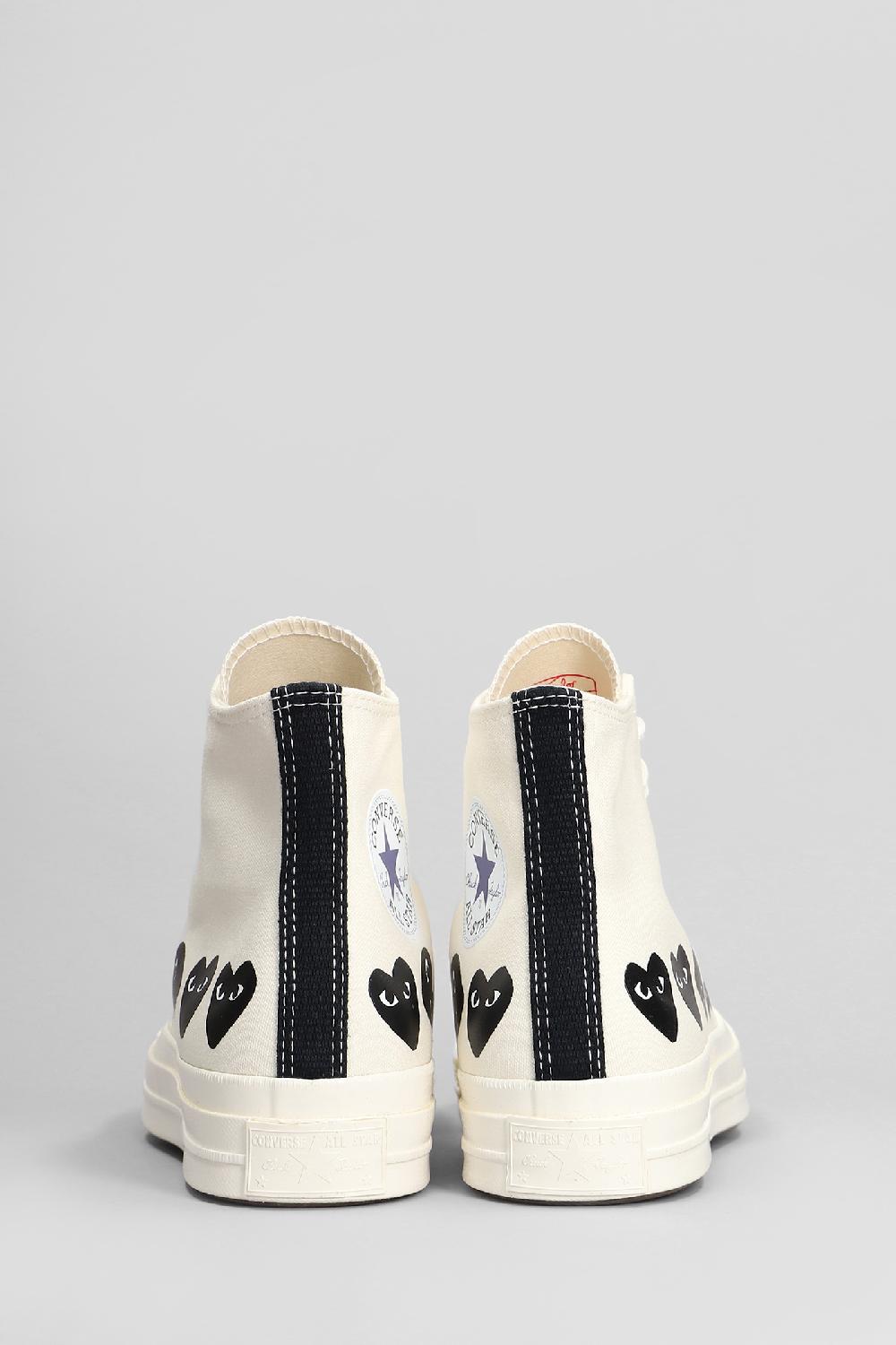 Deliberti Converse X COMME Des GARÇONS PLAY Sneakers Chuck 70 Cdg High In Cotone Beige Cod. 410139 - Deliberti The Luxury Shopping