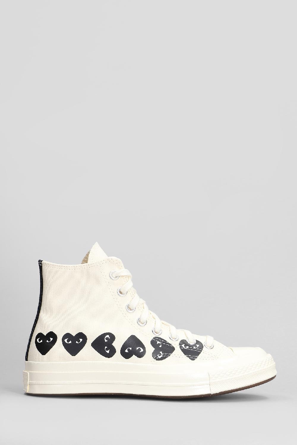Deliberti Converse x COMME des GARÇONS PLAY Sneakers chuck 70 cdg high in cotone beige cod. 410139 - Deliberti The Luxury Shopping
