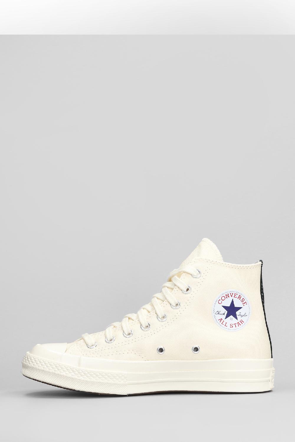 Deliberti Converse X COMME Des GARÇONS PLAY Sneakers Chuck 70 Cdg High In Cotone Beige Cod. 410140 - Deliberti The Luxury Shopping