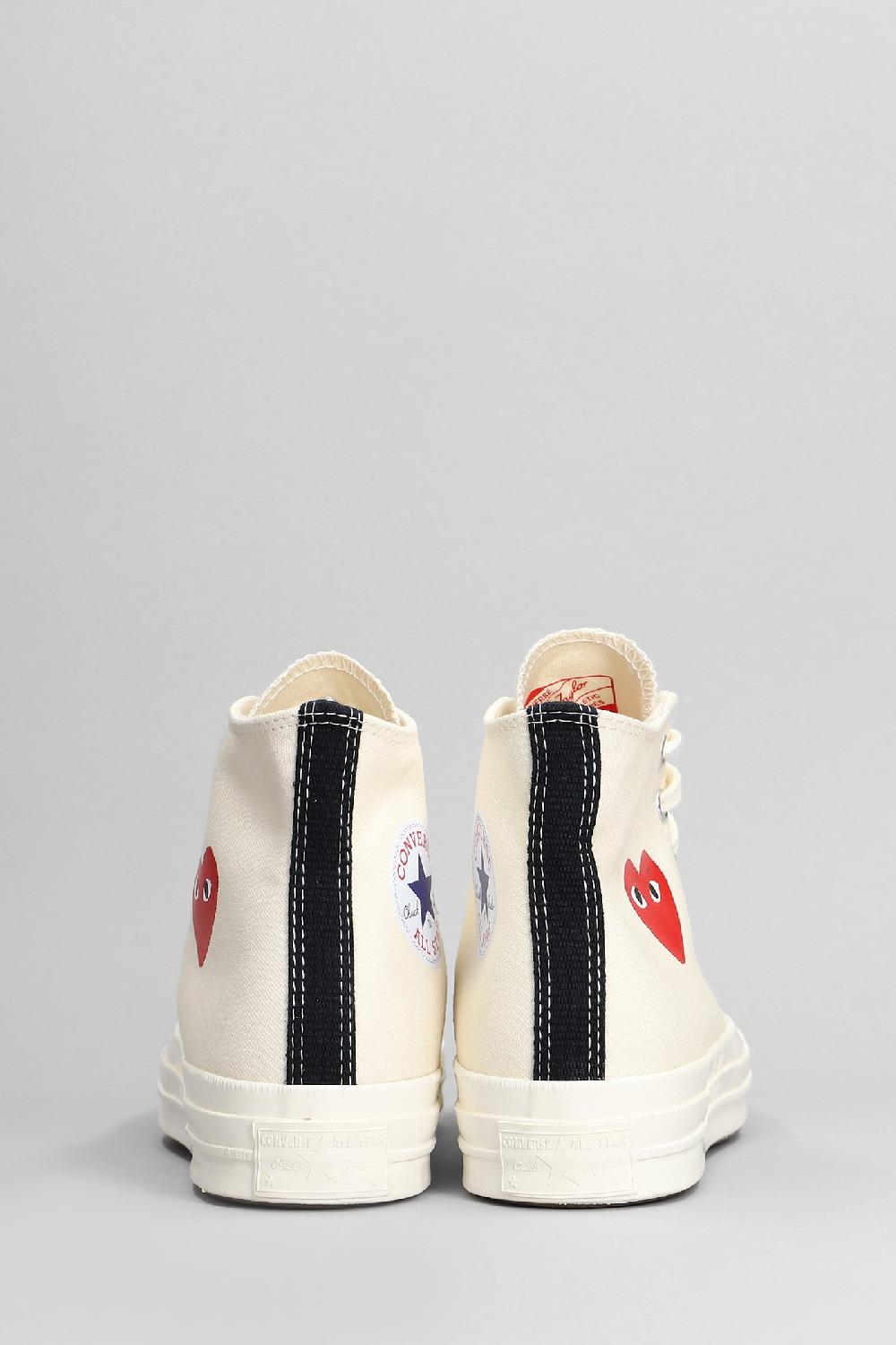 Deliberti Converse X COMME Des GARÇONS PLAY Sneakers Chuck 70 Cdg High In Cotone Beige Cod. 410140 - Deliberti The Luxury Shopping