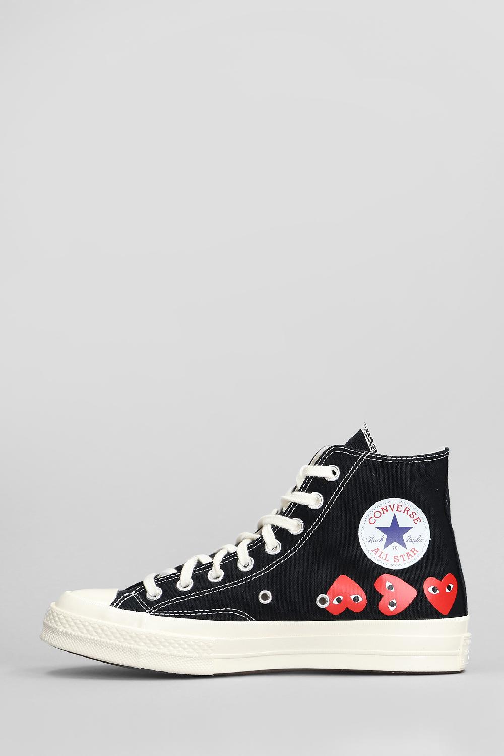 Deliberti Converse X COMME Des GARÇONS PLAY Sneakers Chuck 70 Cdg High In Cotone Nero Cod. 410142 - Deliberti The Luxury Shopping