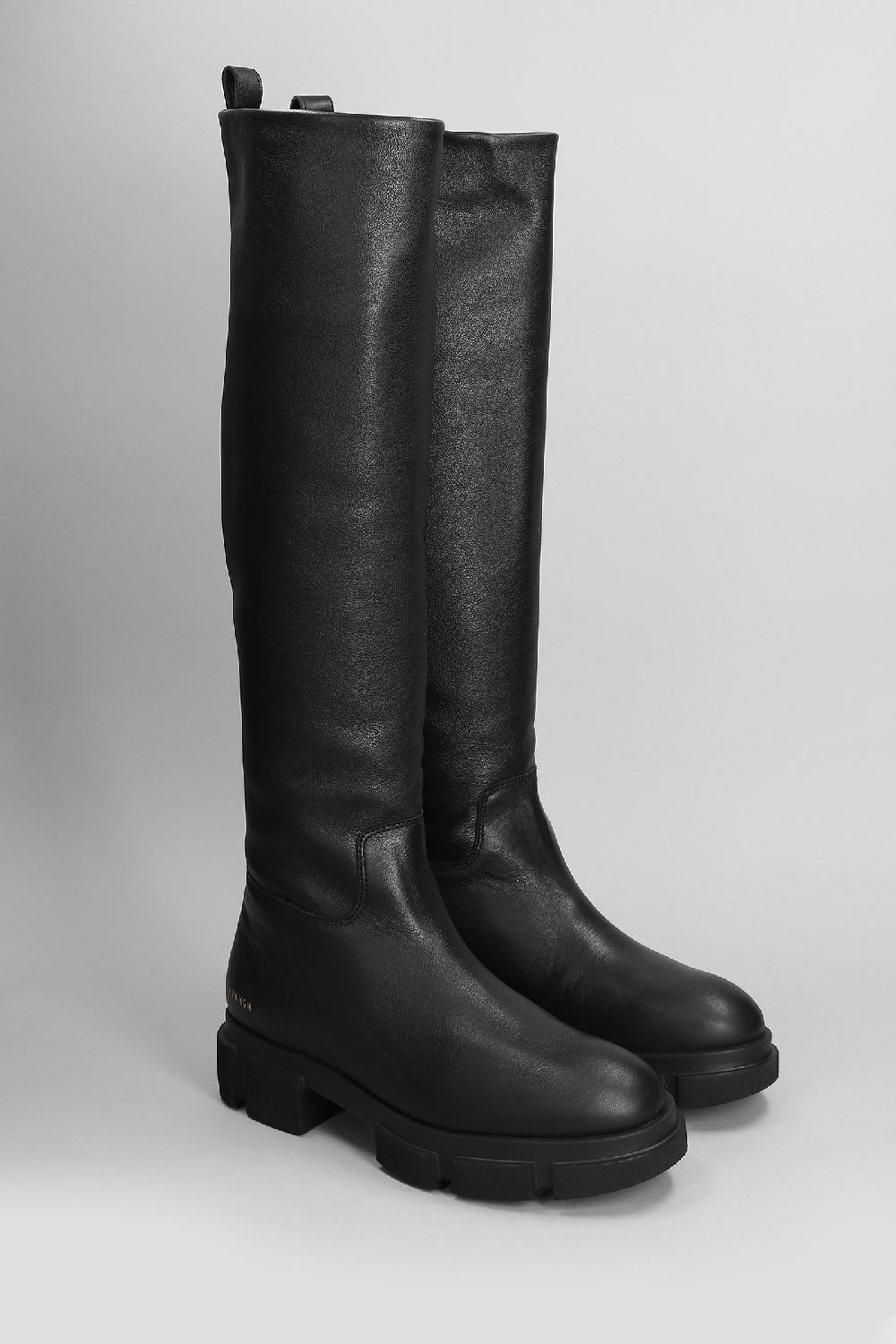 Deliberti Copenhagen Stivali Tacco Basso Cph 551 In Pelle Nera Cod. 410109 - Deliberti The Luxury Shopping