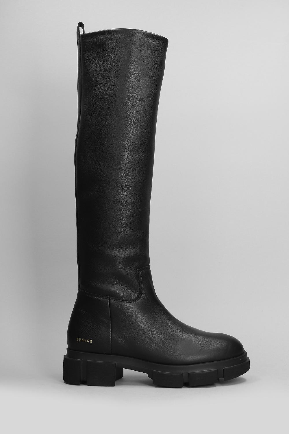 Deliberti Copenhagen Stivali tacco basso cph 551 in pelle nera cod. 410109 - Deliberti The Luxury Shopping