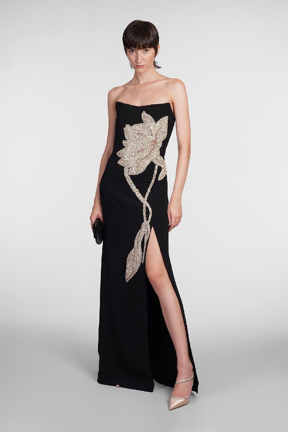 Deliberti Costarellos Abito Fara In Poliestere Nero Cod. 406738 - Deliberti The Luxury Shopping