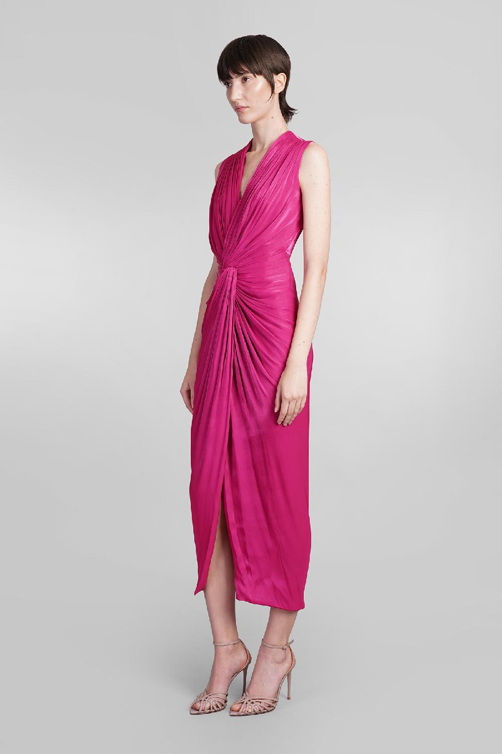 Deliberti Costarellos Abito Franca In Poliestere Fucsia Cod. 401966 - Deliberti The Luxury Shopping