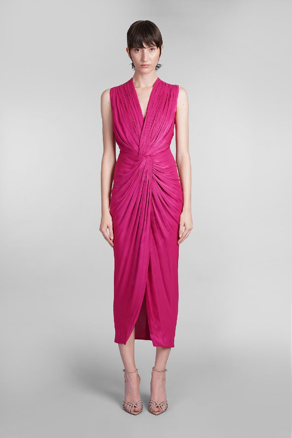 Deliberti Costarellos Abito franca in poliestere fucsia cod. 401966 - Deliberti The Luxury Shopping