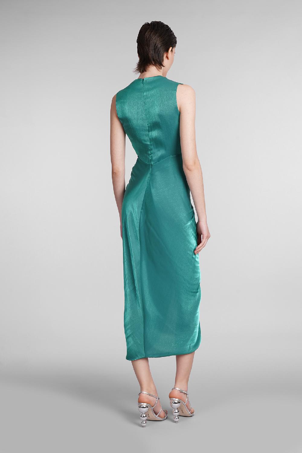 Deliberti Costarellos Abito Franca In Poliestere Verde Cod. 399503 - Deliberti The Luxury Shopping