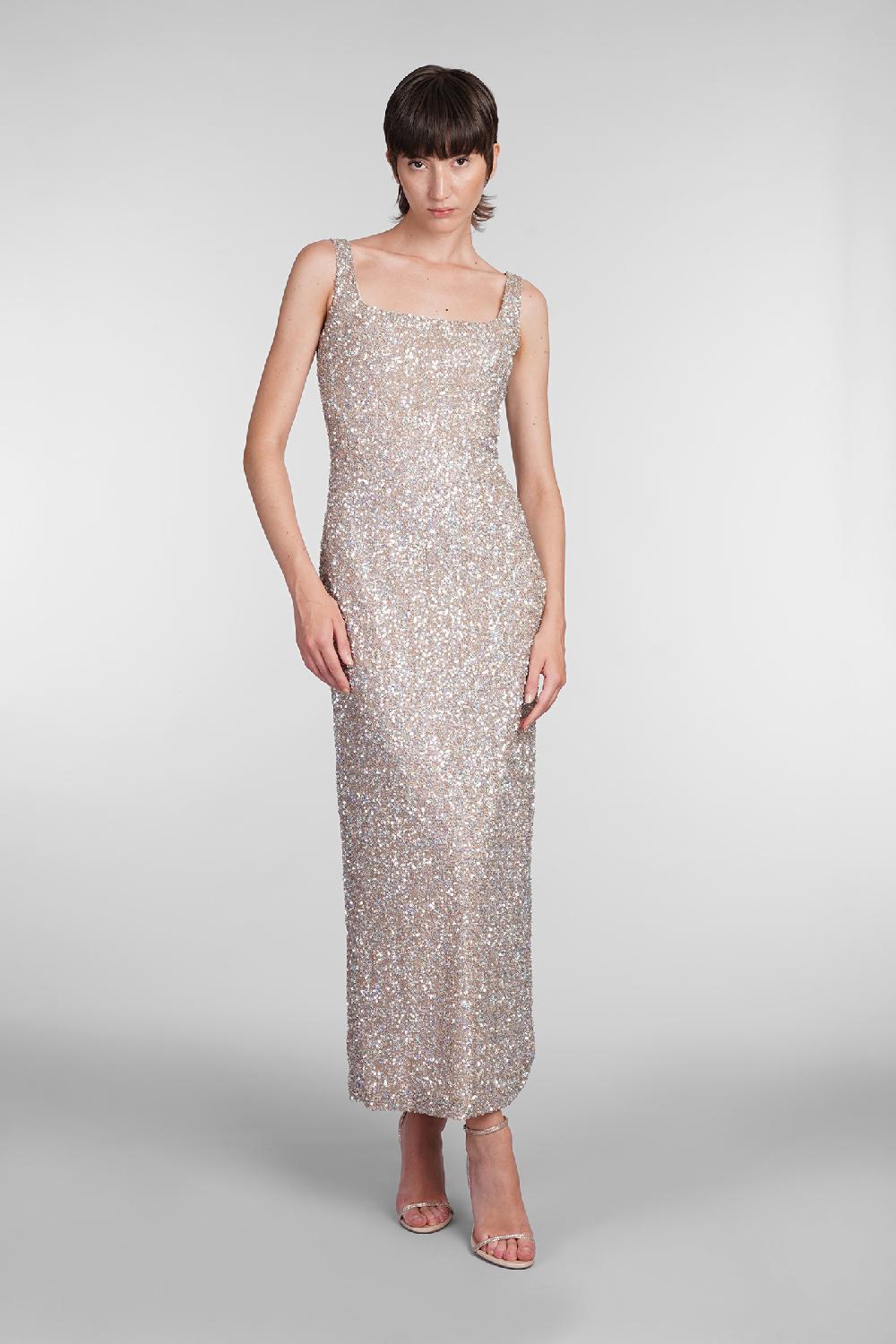 Deliberti Costarellos Abito Harper In Poliestere Oro Cod. 406740 - Deliberti The Luxury Shopping