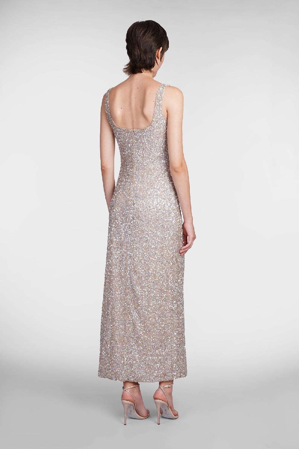 Deliberti Costarellos Abito Harper In Poliestere Oro Cod. 406740 - Deliberti The Luxury Shopping