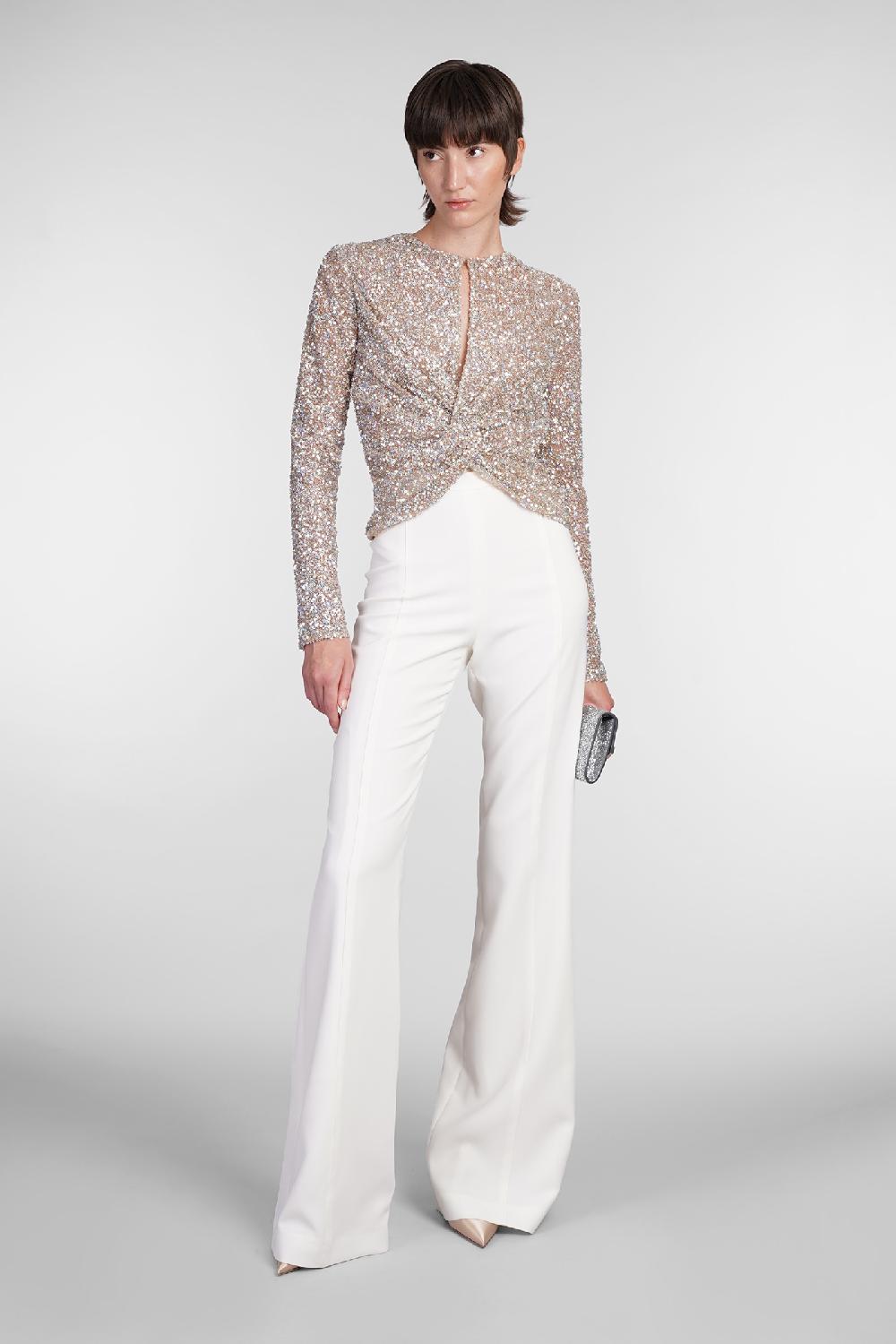 Deliberti Costarellos Pantalone Rimi In Poliestere Beige Cod. 406737 - Deliberti The Luxury Shopping