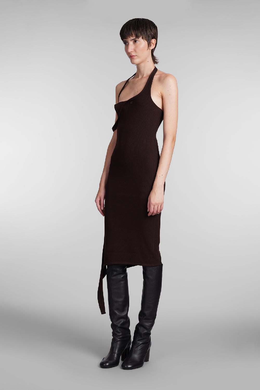 Deliberti Courreges Abito In Viscosa Marrone Cod. 408103 - Deliberti The Luxury Shopping