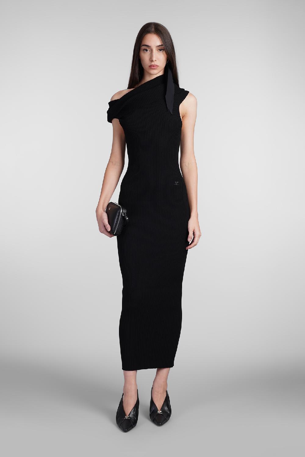 Deliberti Courreges Abito In Viscosa Nera Cod. 408570 - Deliberti The Luxury Shopping