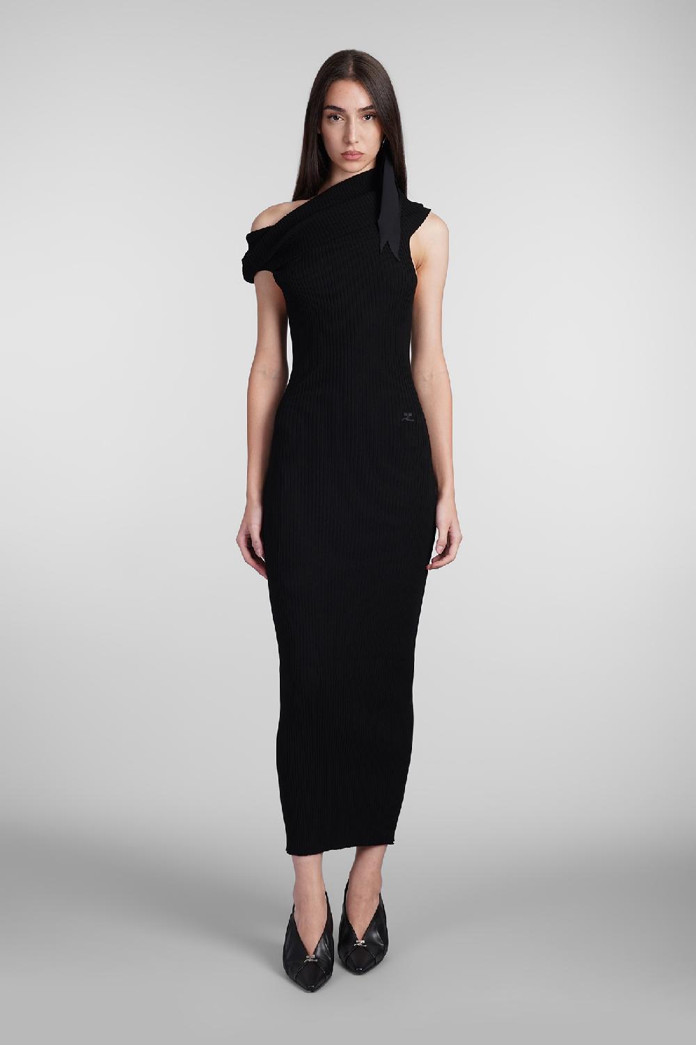 Deliberti Courreges Abito in viscosa nera cod. 408570 - Deliberti The Luxury Shopping