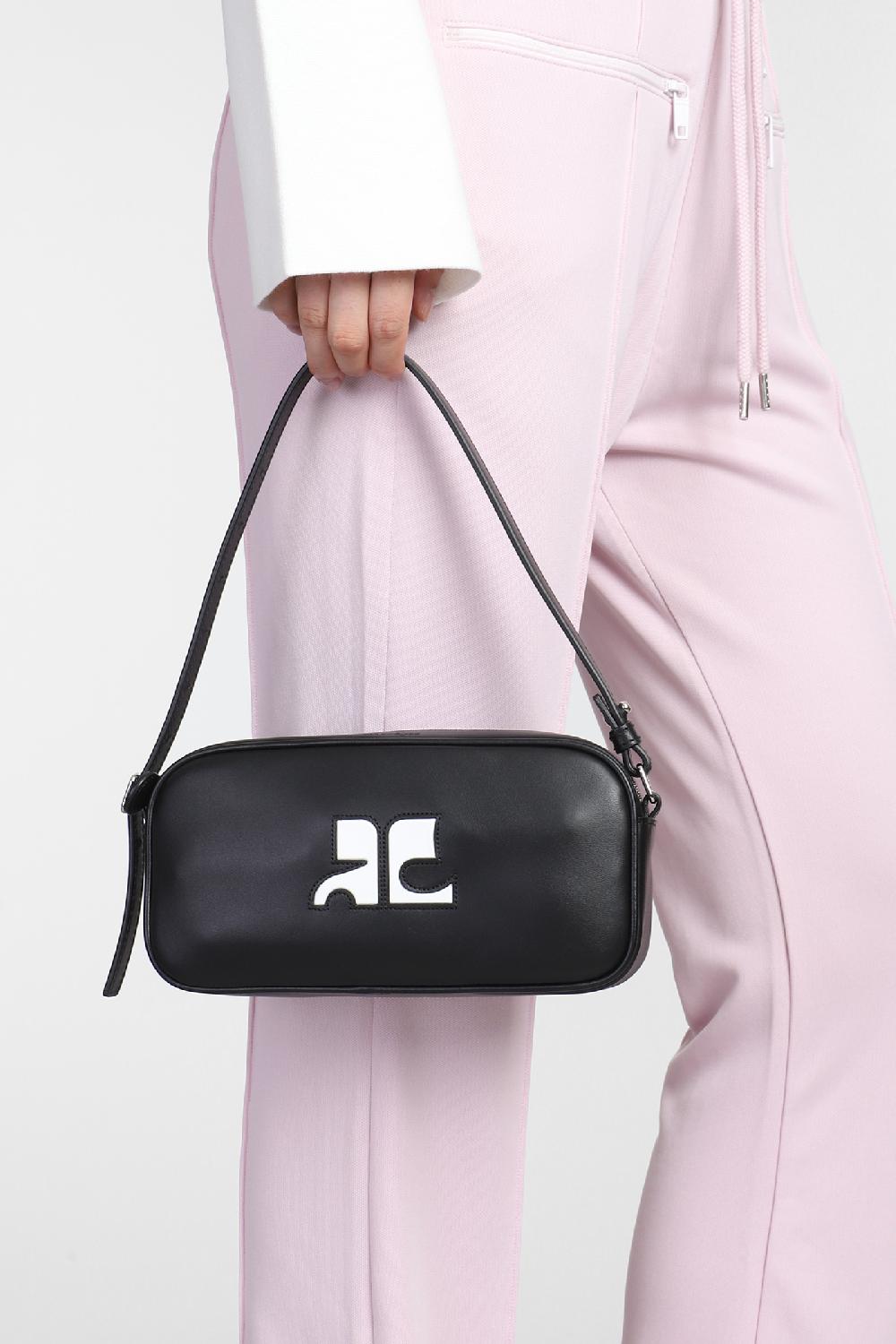 Deliberti Courreges Borsa A Mano Baguette In Pelle Nera Cod. 382174 - Deliberti The Luxury Shopping