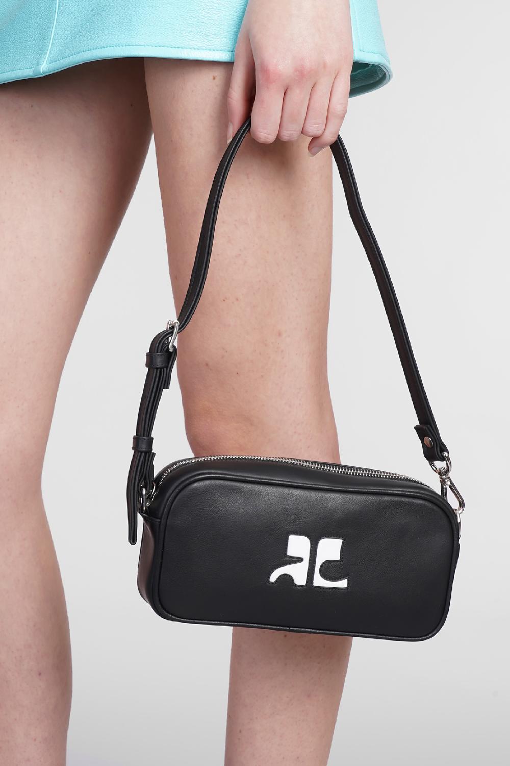 Deliberti Courreges Borsa A Spalla Baguette Camera Cuir In Pelle Nera Cod. 375498 - Deliberti The Luxury Shopping
