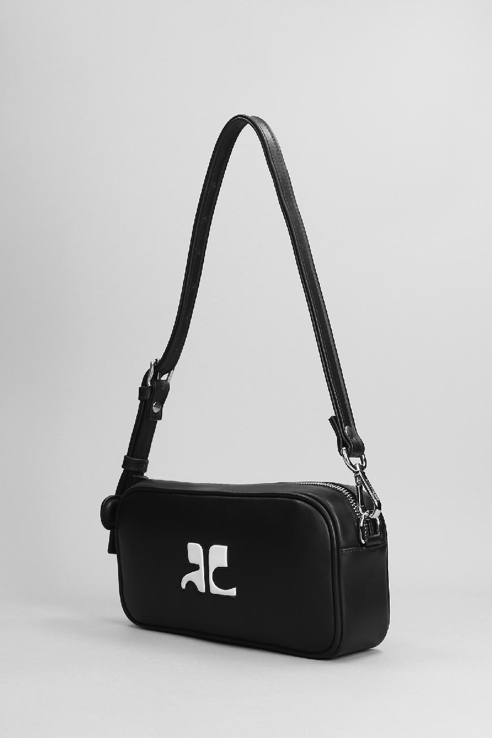 Deliberti Courreges Borsa A Spalla Baguette Camera Cuir In Pelle Nera Cod. 375498 - Deliberti The Luxury Shopping