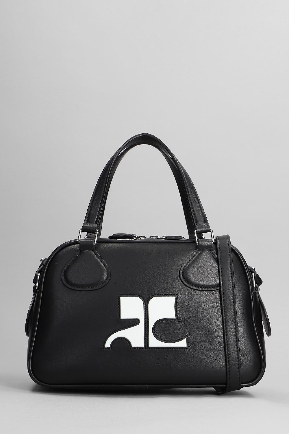Deliberti Courreges Borsa a spalla bowling in pelle nera cod. 398977 - Deliberti The Luxury Shopping