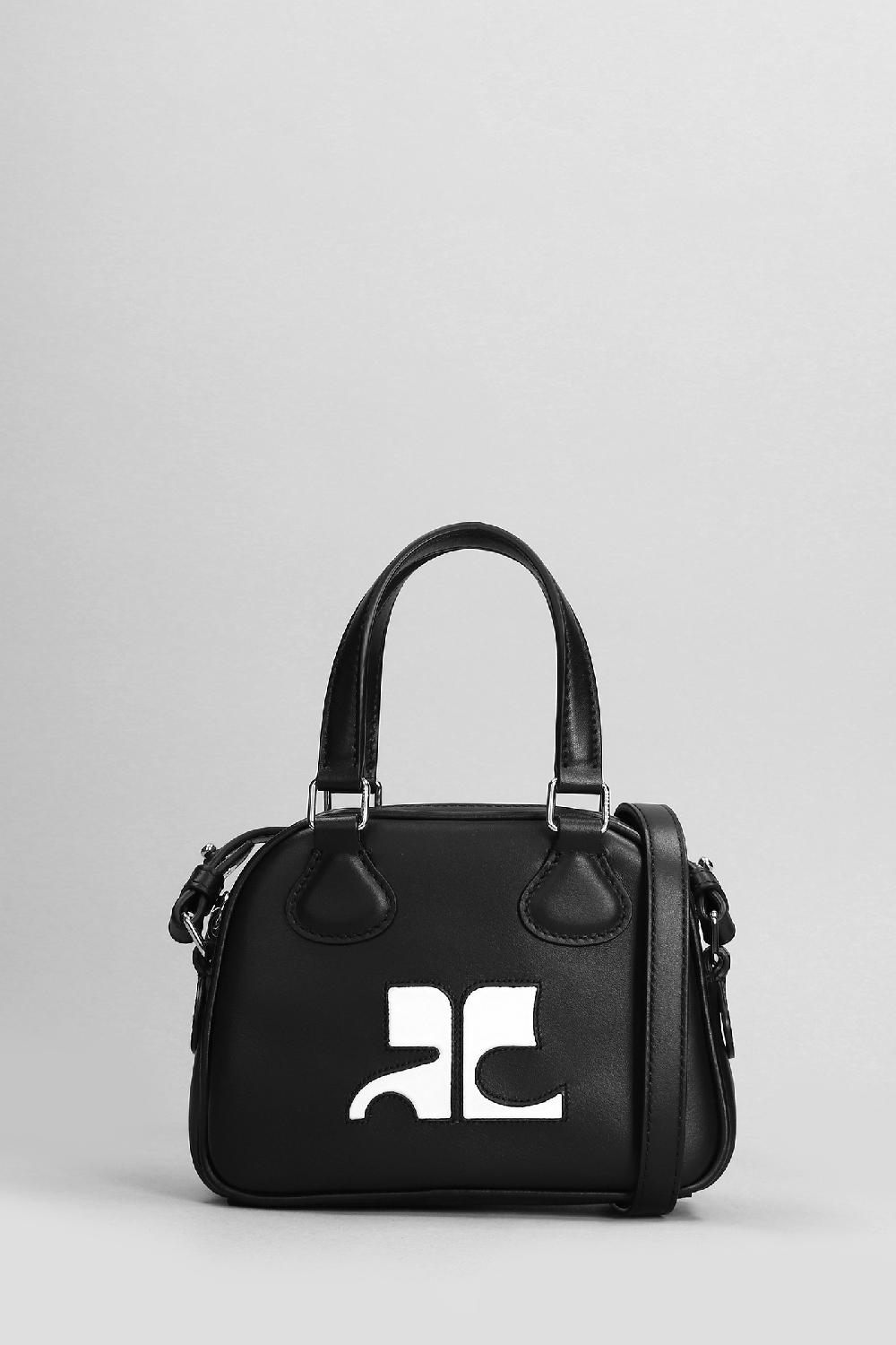 Deliberti Courreges Borsa a spalla bowling in pelle nera cod. 398515 - Deliberti The Luxury Shopping