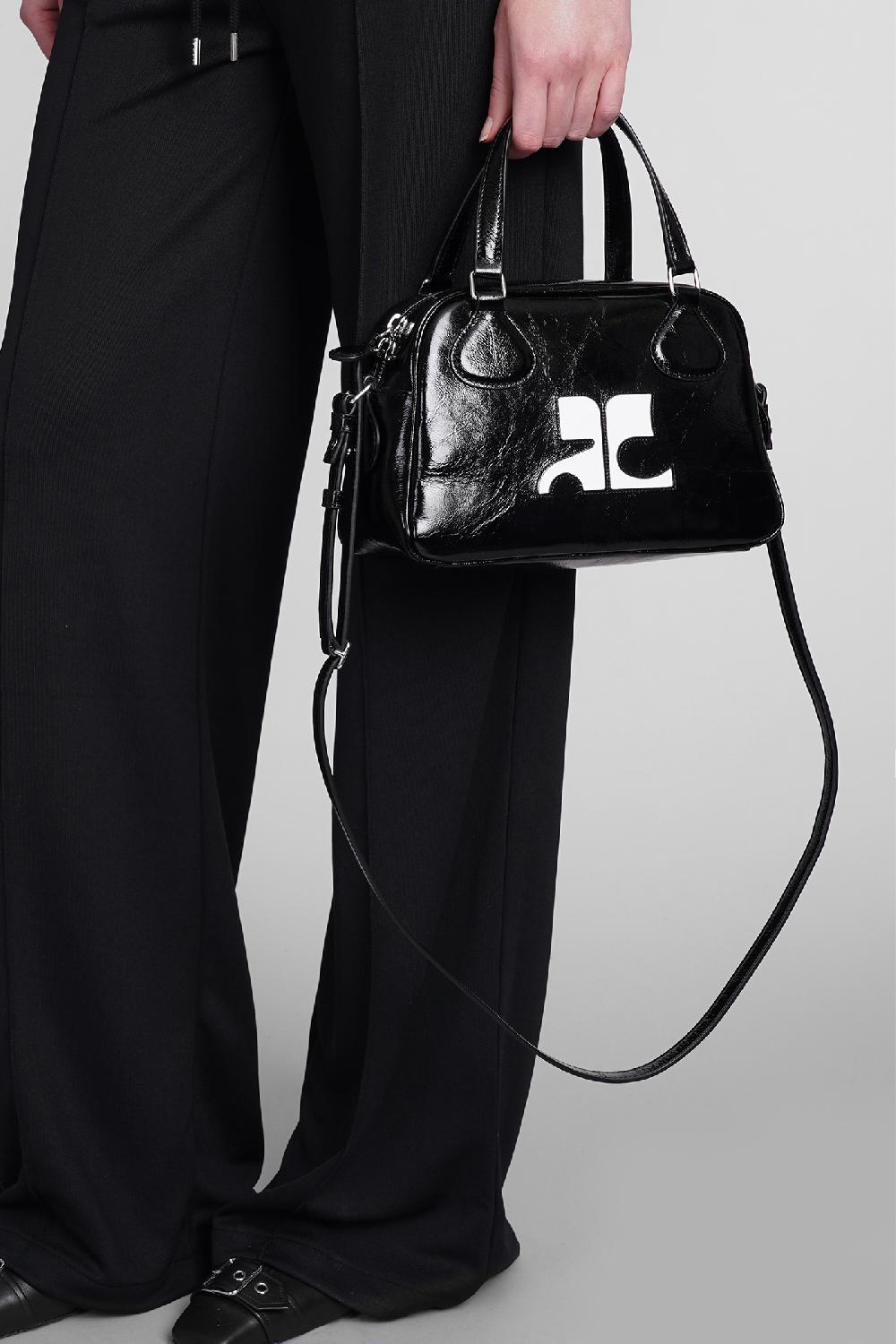 Deliberti Courreges Borsa A Spalla Bowling In Vernice Nera Cod. 398513 - Deliberti The Luxury Shopping
