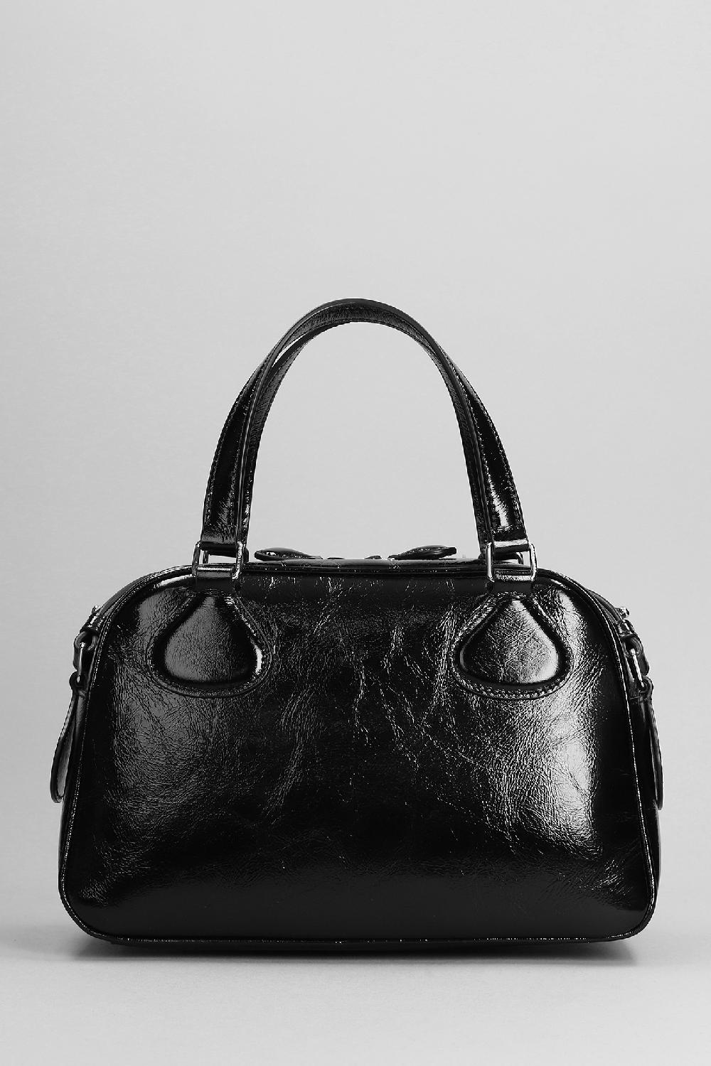 Deliberti Courreges Borsa A Spalla Bowling In Vernice Nera Cod. 398513 - Deliberti The Luxury Shopping
