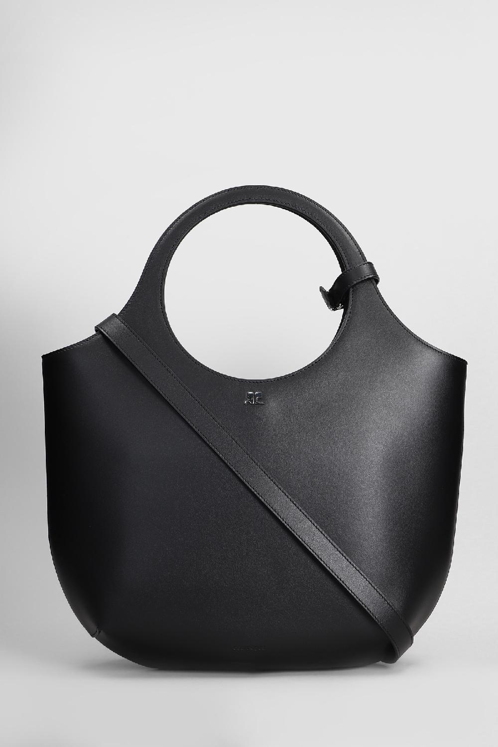 Deliberti Courreges Borsa a spalla holy medium in pelle nera cod. 408564 - Deliberti The Luxury Shopping